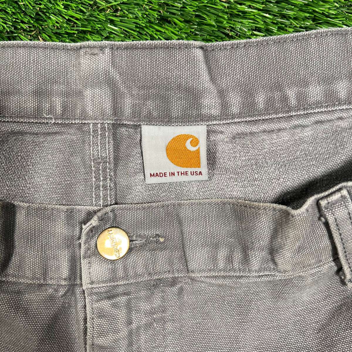 Carhartt Grey Double Knee Carpenter Pants Size 38x29 USED v18419