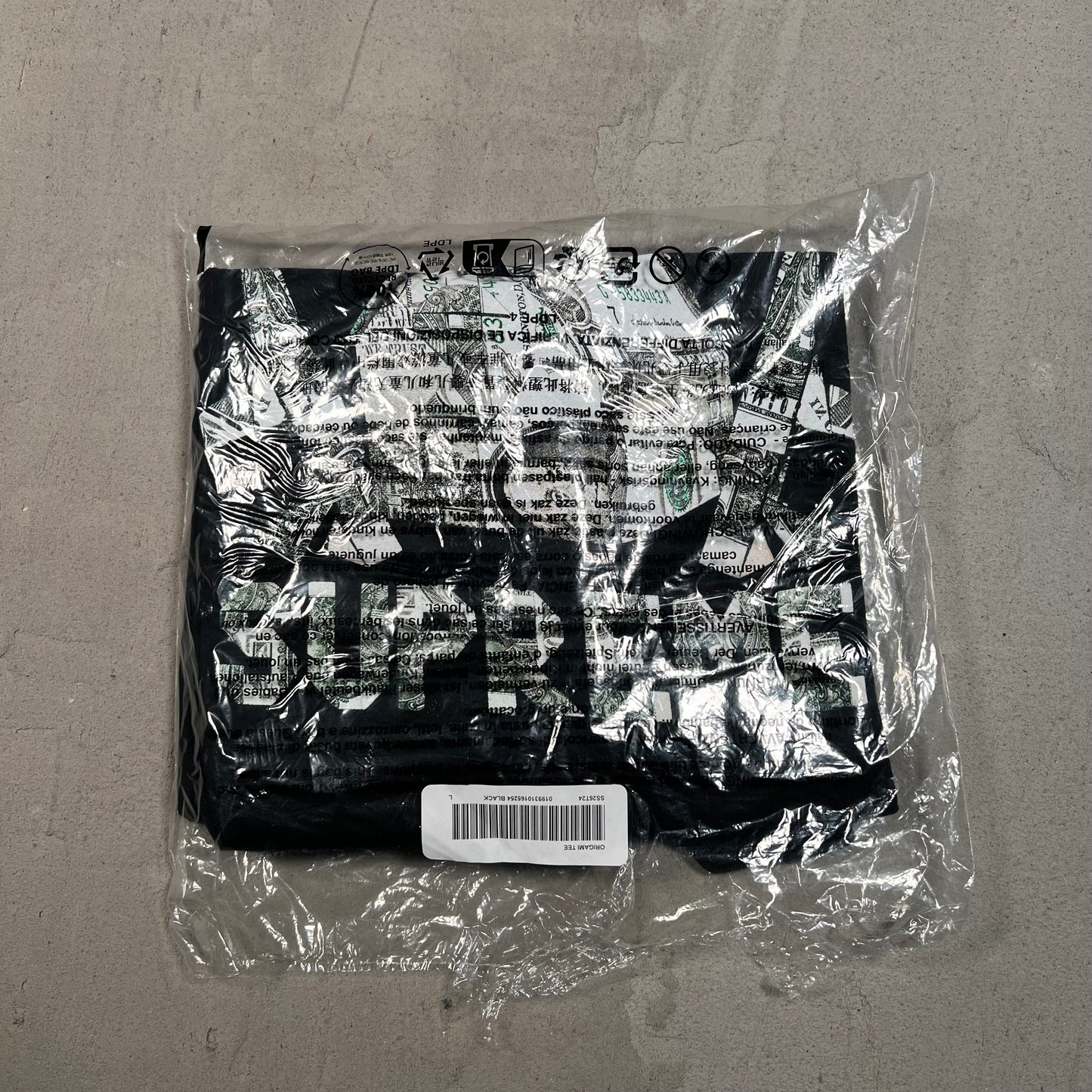 Supreme Origami Black Tee Size Large NEW x17418