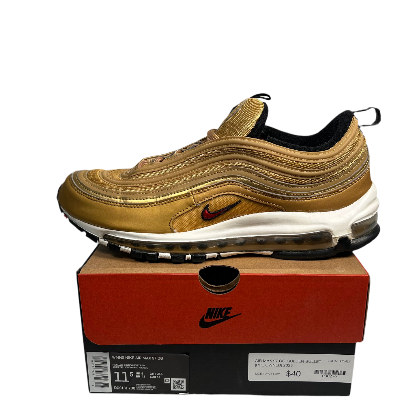 Nike Air Max 97 Golden Bullet (2023) Size 10m / 11.5w USED s17676