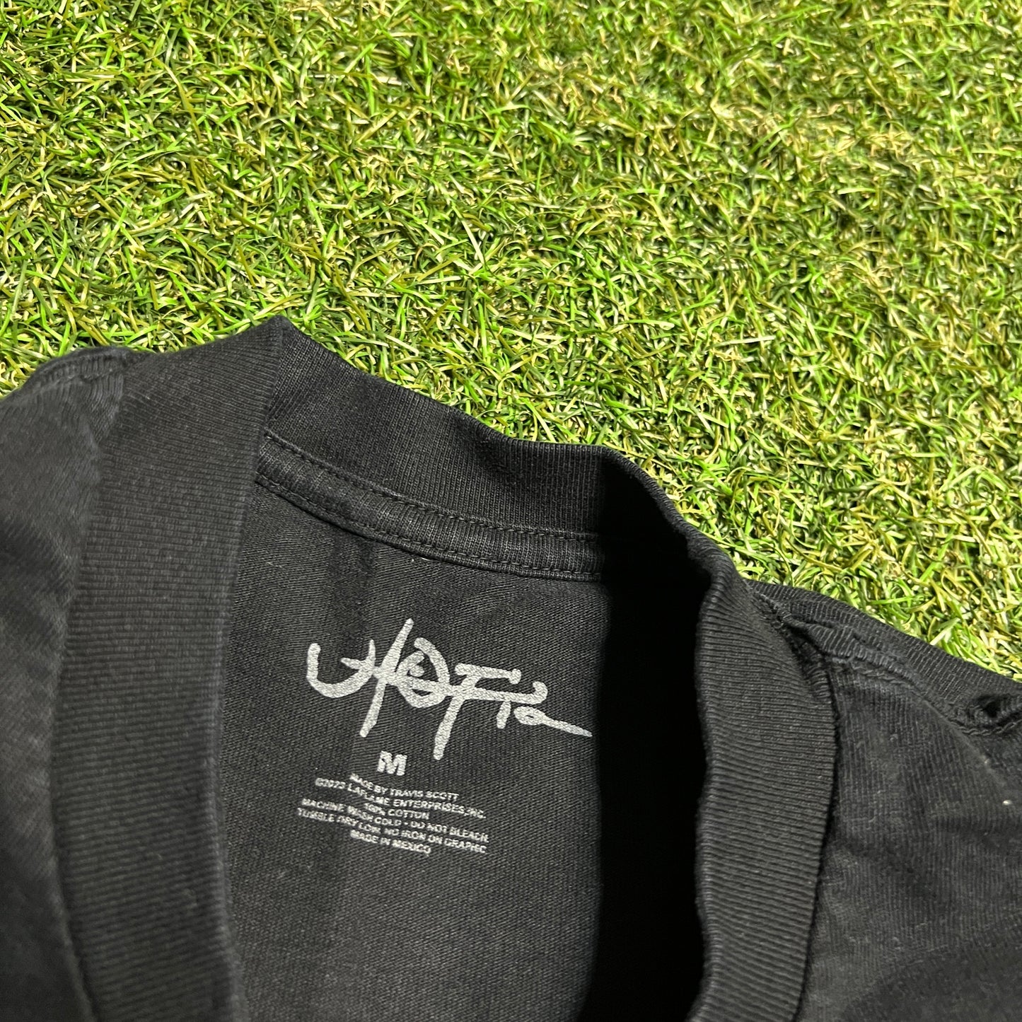 Travis Scott Utopia Green Flash Black Tee Size Medium USED x14225