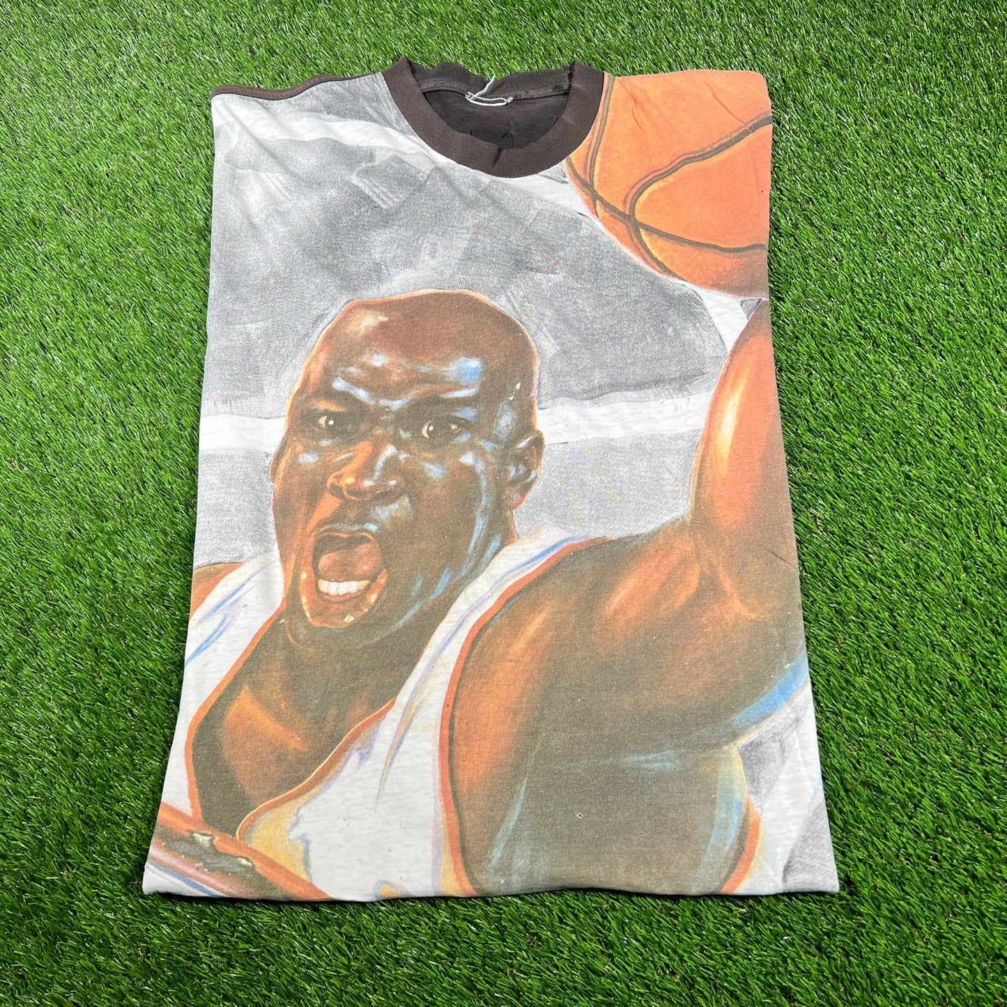 1990s Nike Michael Jordan Dunking Full Front Print Tee Size XL USED v16756