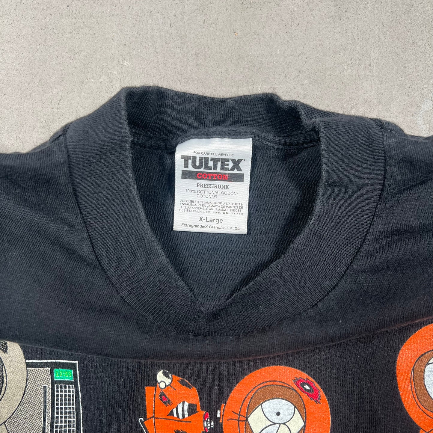 1998 South Park Many Deaths of Kenny Black Tee Size XL USED v19266