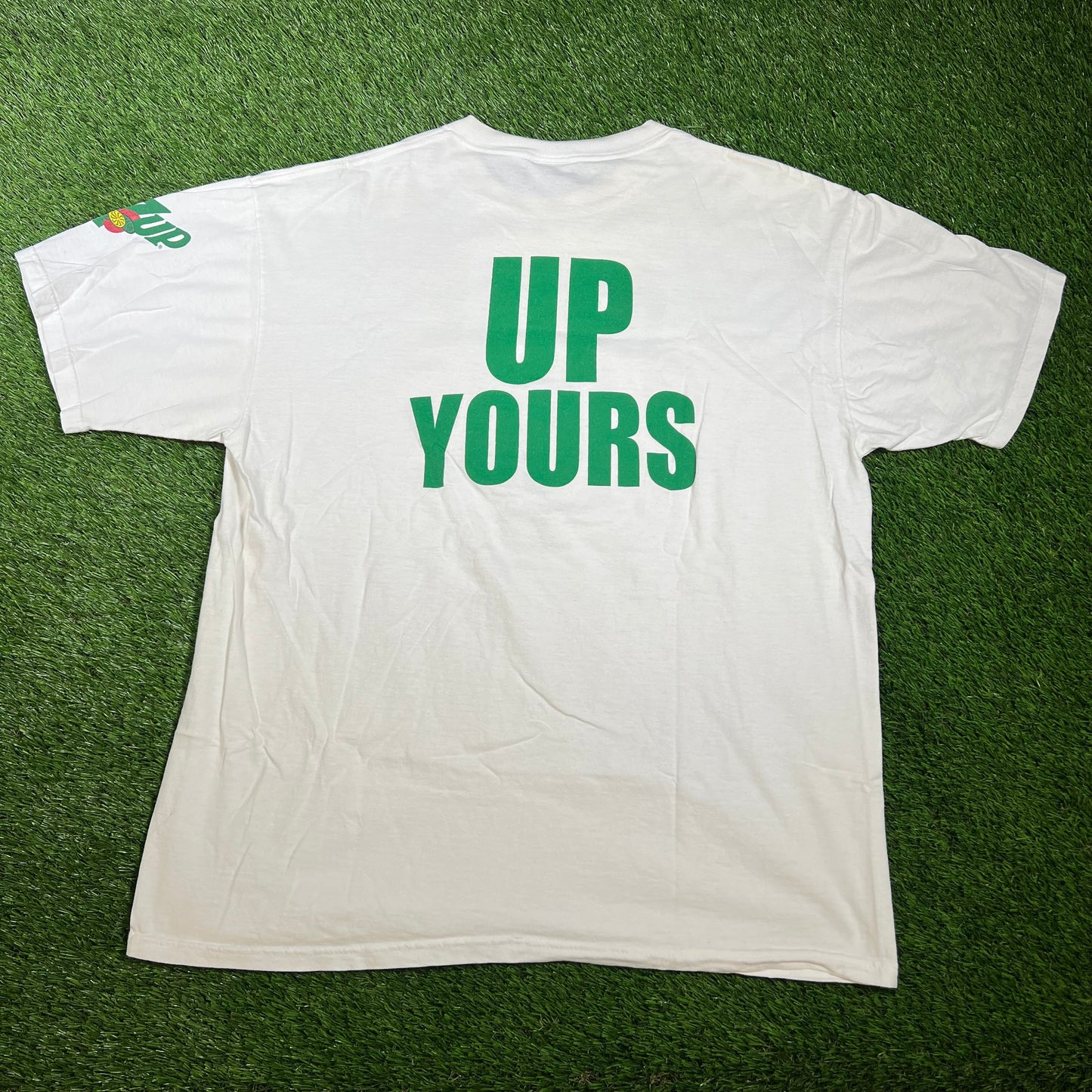 1990s 7UP Make 7 Tee White and Green Size XL USED V16539