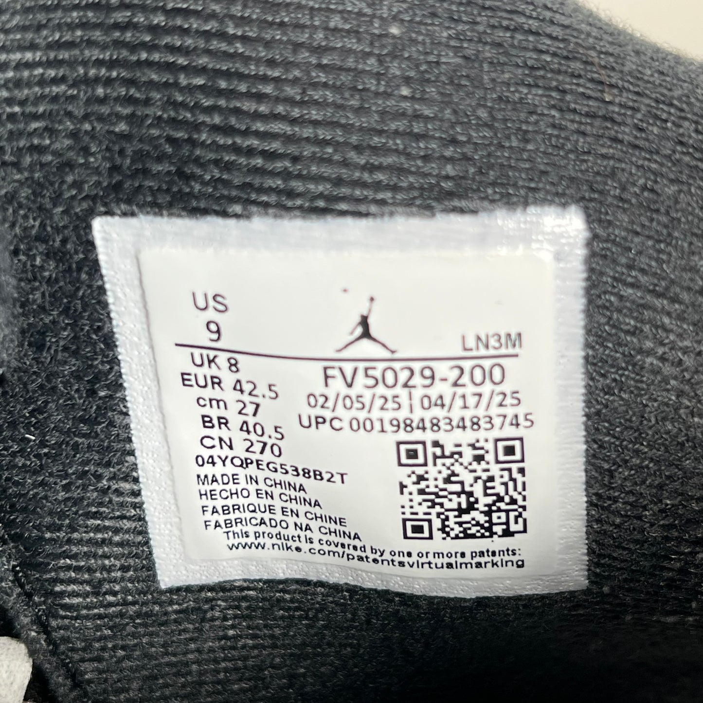 Jordan 4 Cave Stone (2025) Size 9 USED s22191