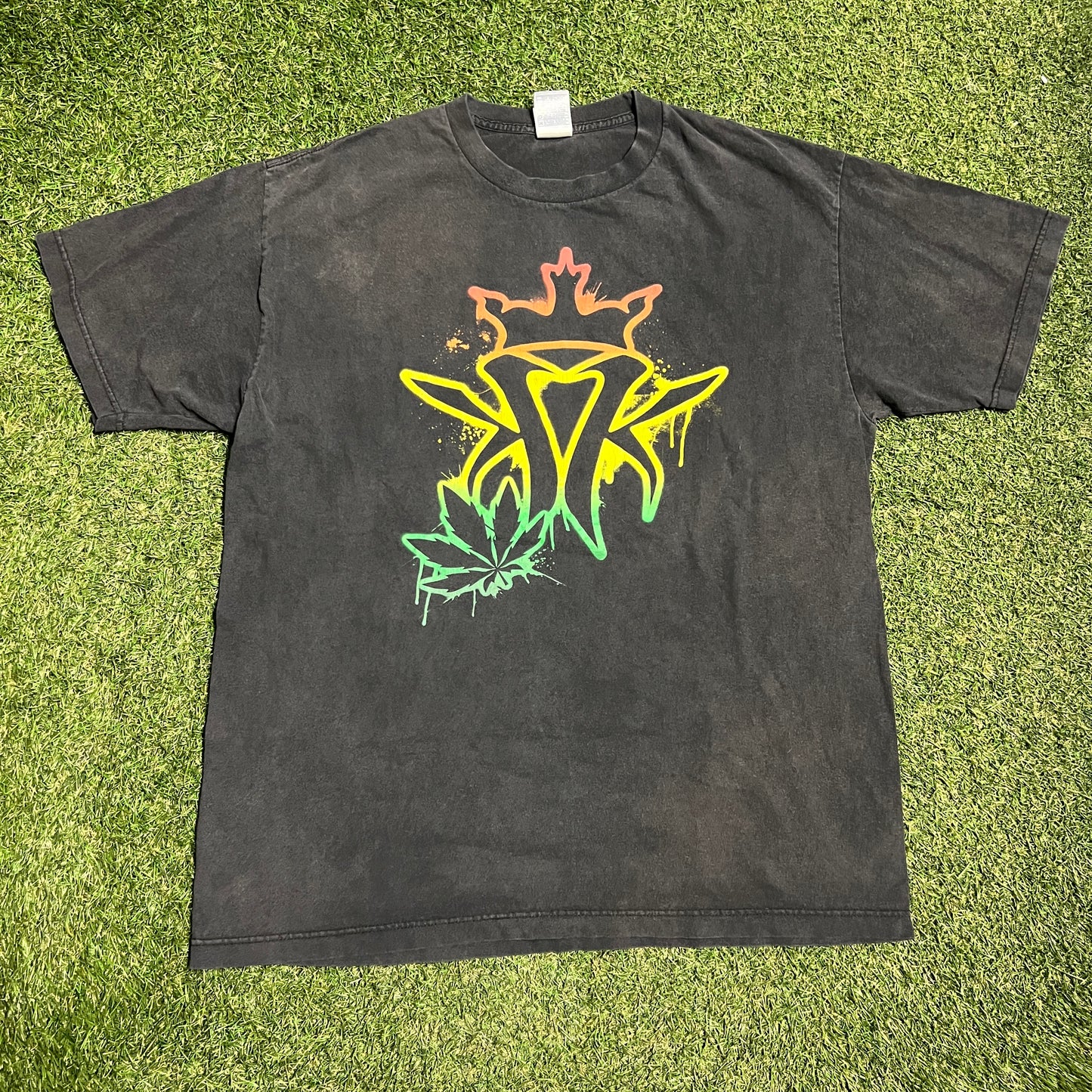 Y2K Kottonmouth Kings Rasta Logo Tee Size XL USED v15991