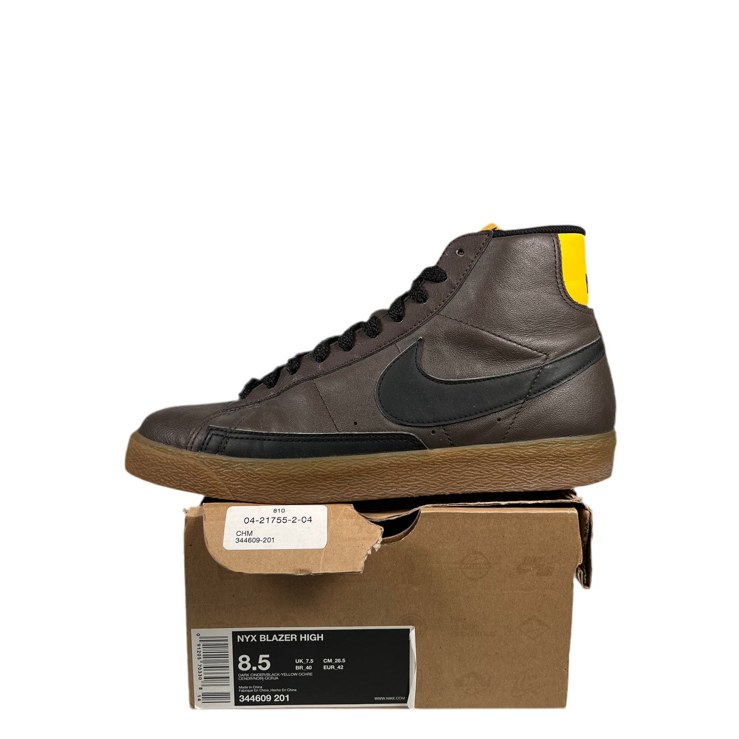 Nike Blazer High NYX Dark Cinder (2008) Size 8.5 USED s18111