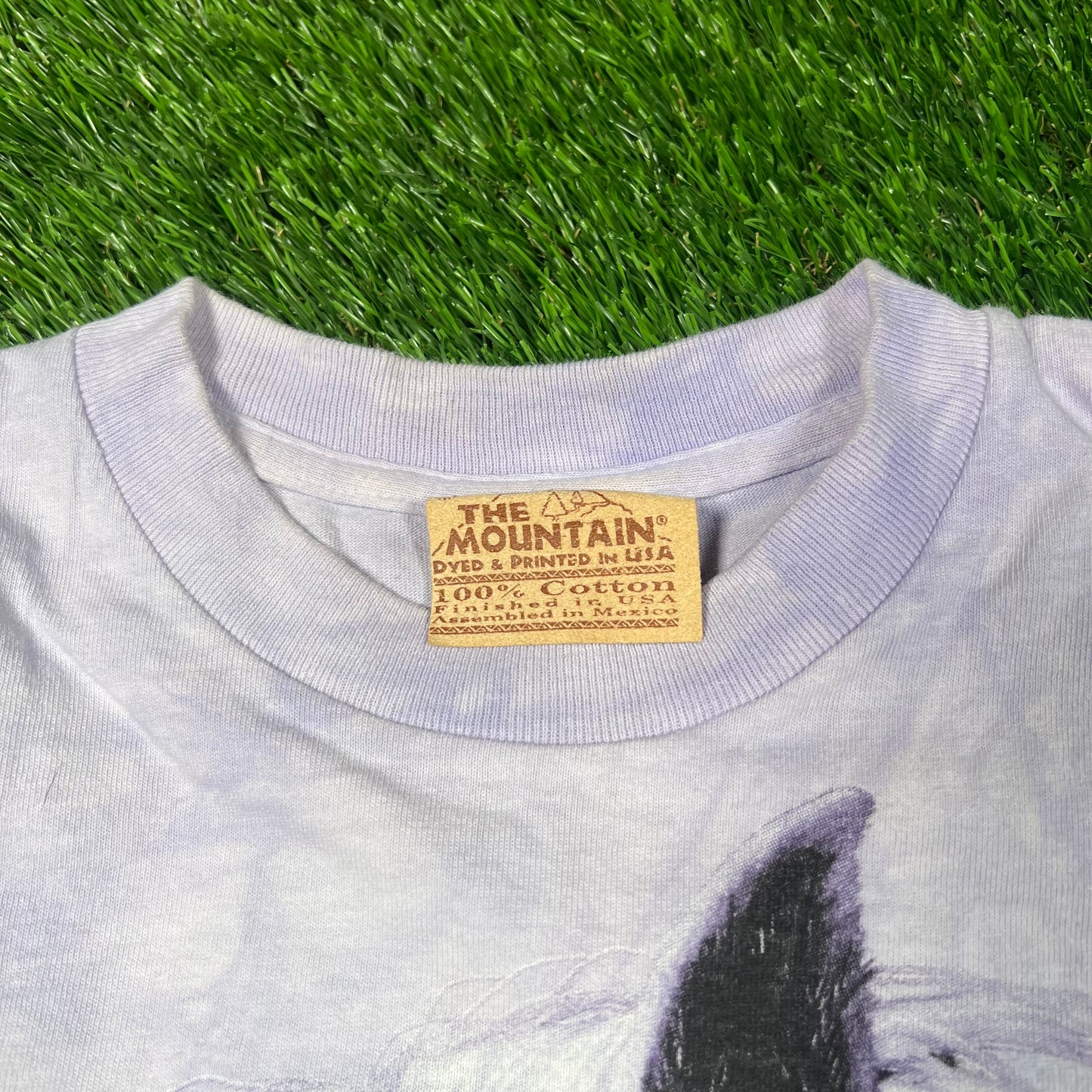 2001 The Mountain Big Head Horse Purple Tie Dye Tee Size XL USED v18702