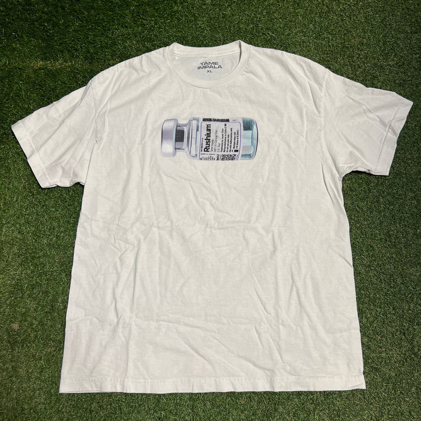 Tame Impala Rushium Tour White Tee Size XL USED v15692