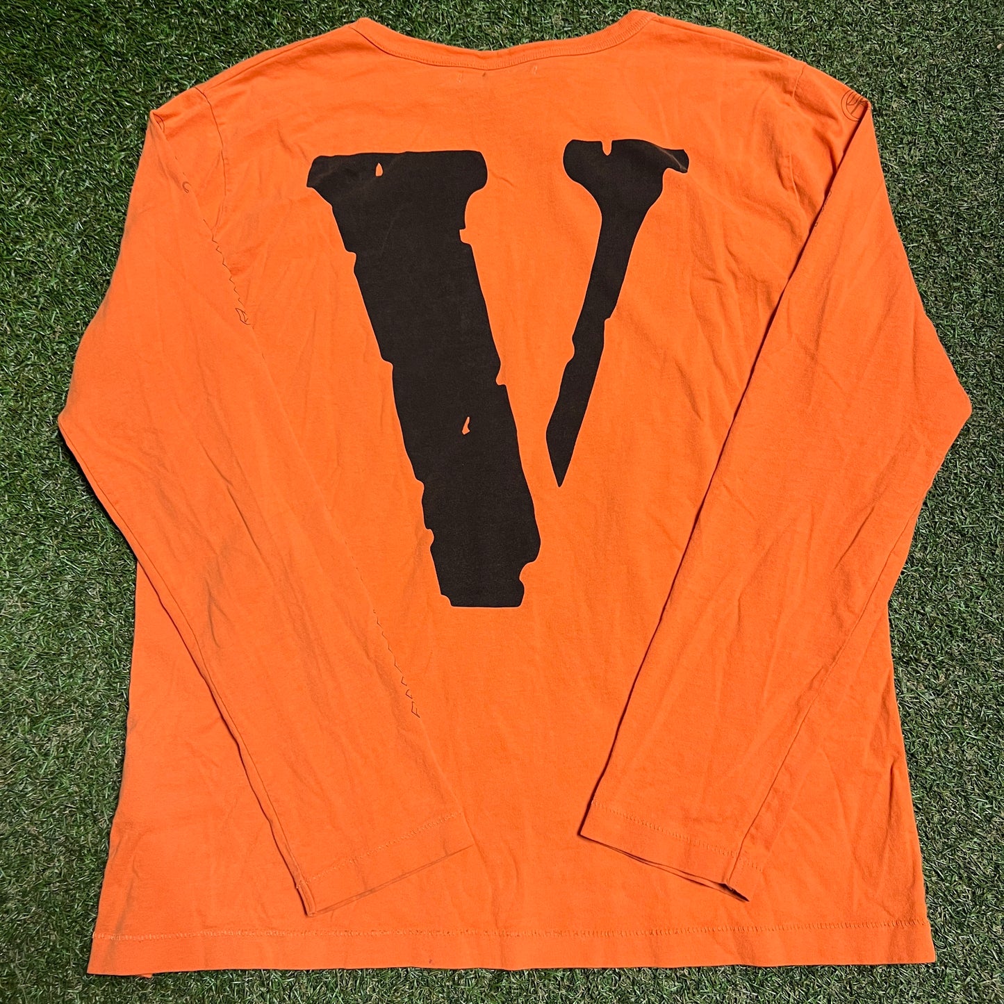 Vlone Off White Orange Longsleeve Tee Size XL USED x13774