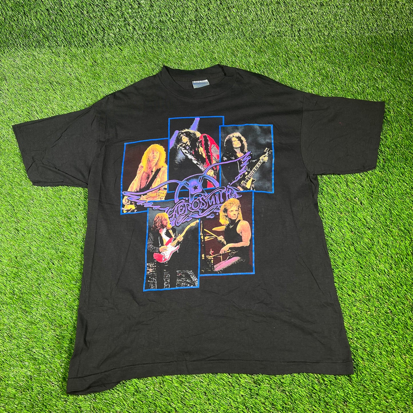 1990 Aerosmith North American Pump Tour Black Tee Size Large USED v16631