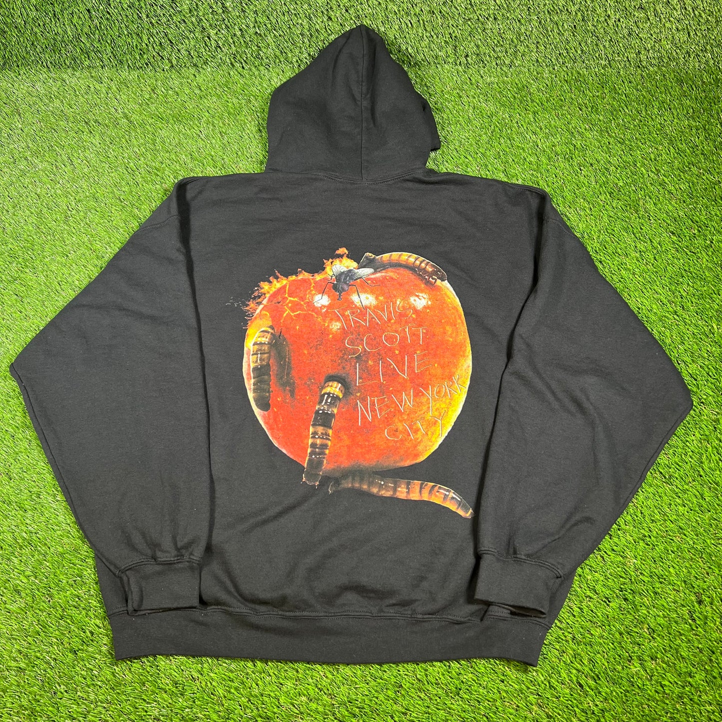 Travis Scott Astro World MSG 2019 Black Hoodie Size XXL USED x14351