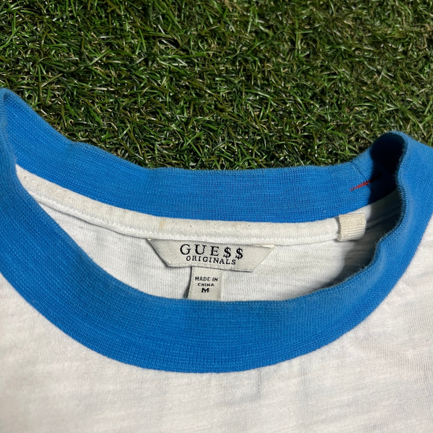 Guess Asap Rocky Colorful Stripped White Tee Size Medium USED x14131