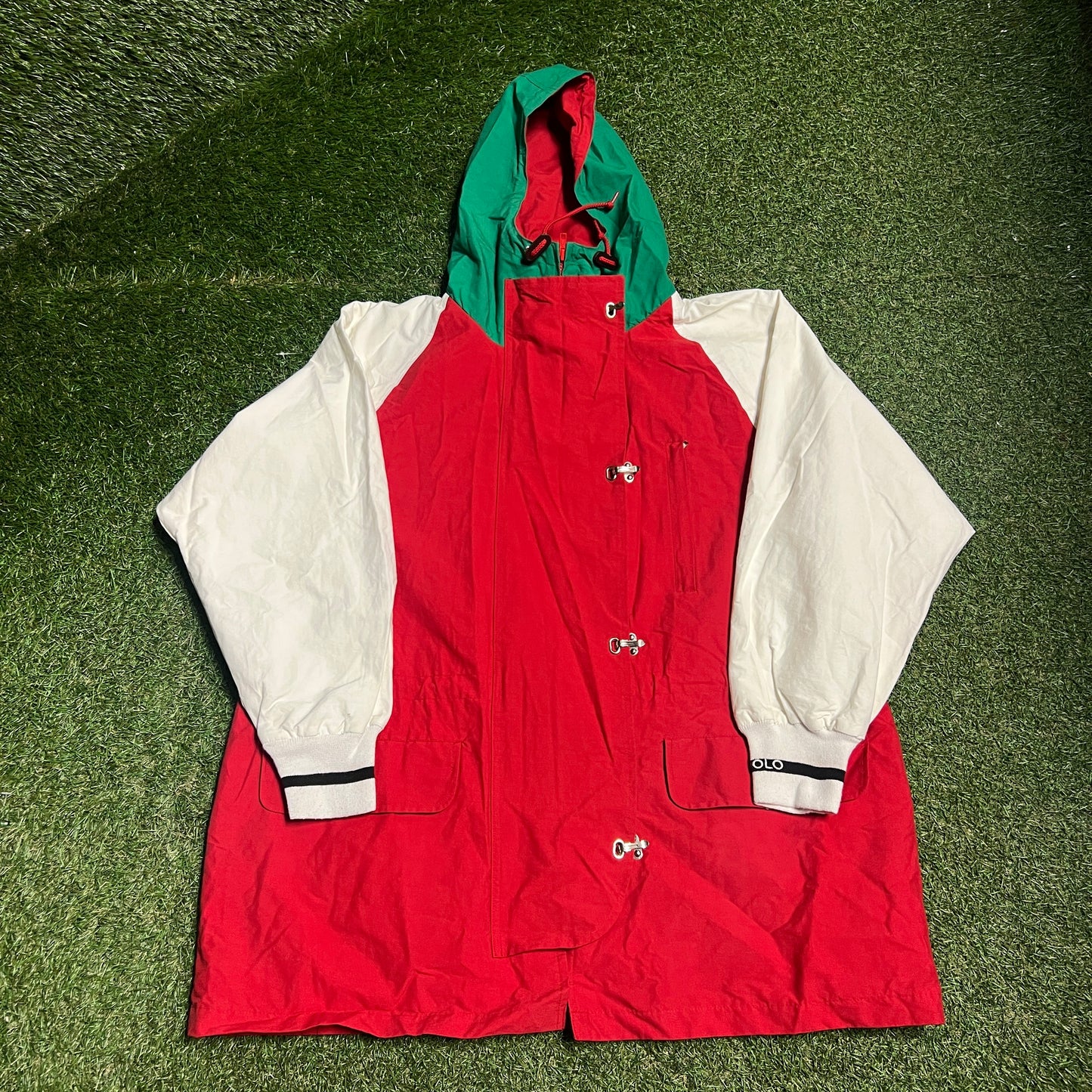 1990s Ralph Lauren Red/White Sailing Jacket Size Large USED v16144