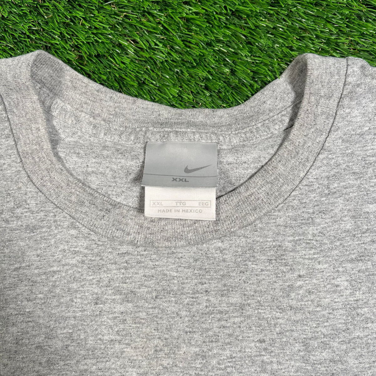 1990's Nike Grey Nike Check Pocket Logo Tee Size XXL USED v18435