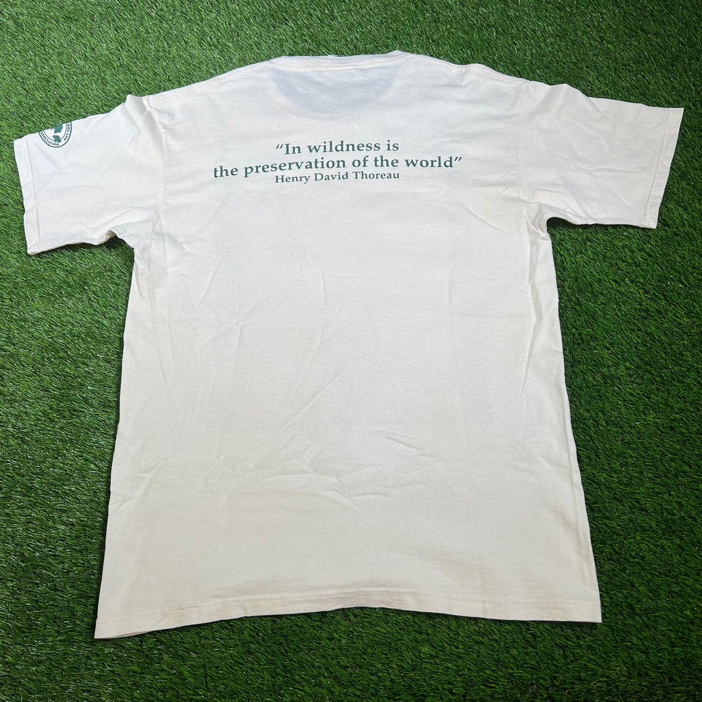 1990s National Parks Conservation Associastion Wolf Tee White Size Large USED V16542