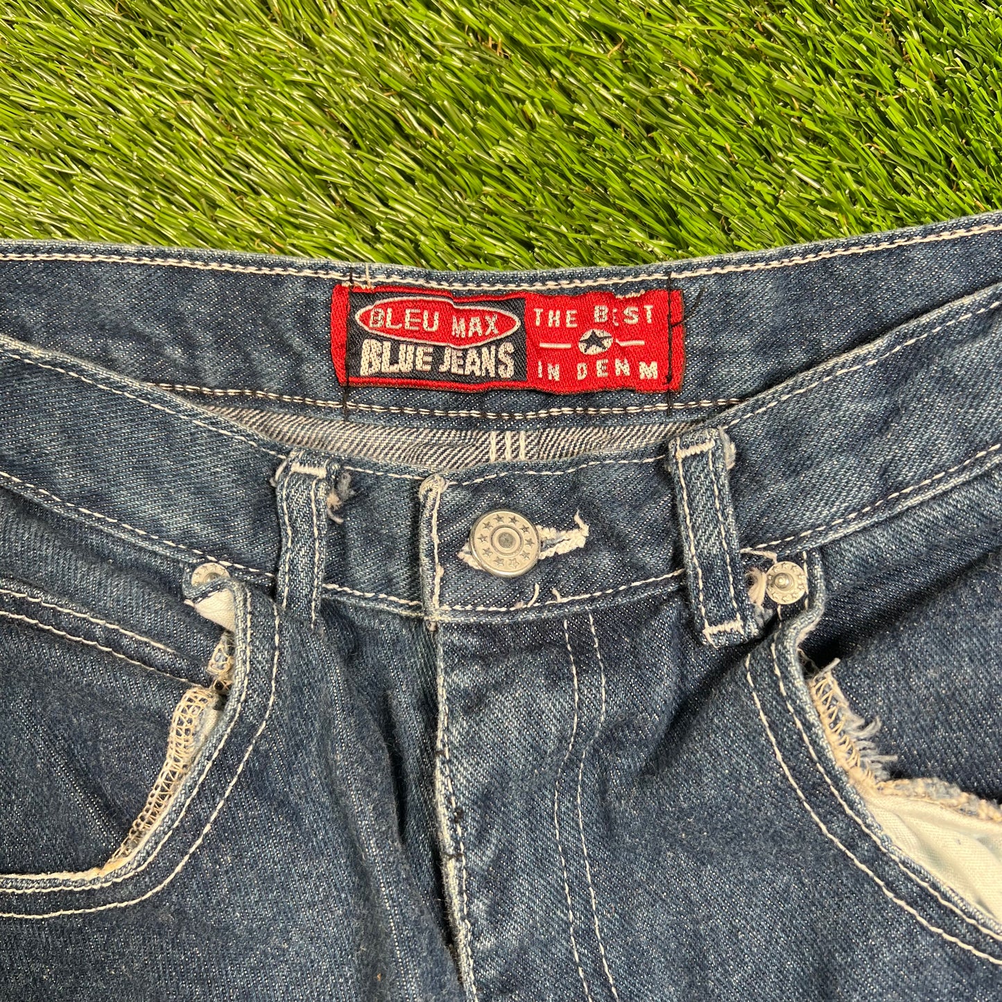 1990s Pokemon Bleu Max Blue Jeans Size XS USED v17936