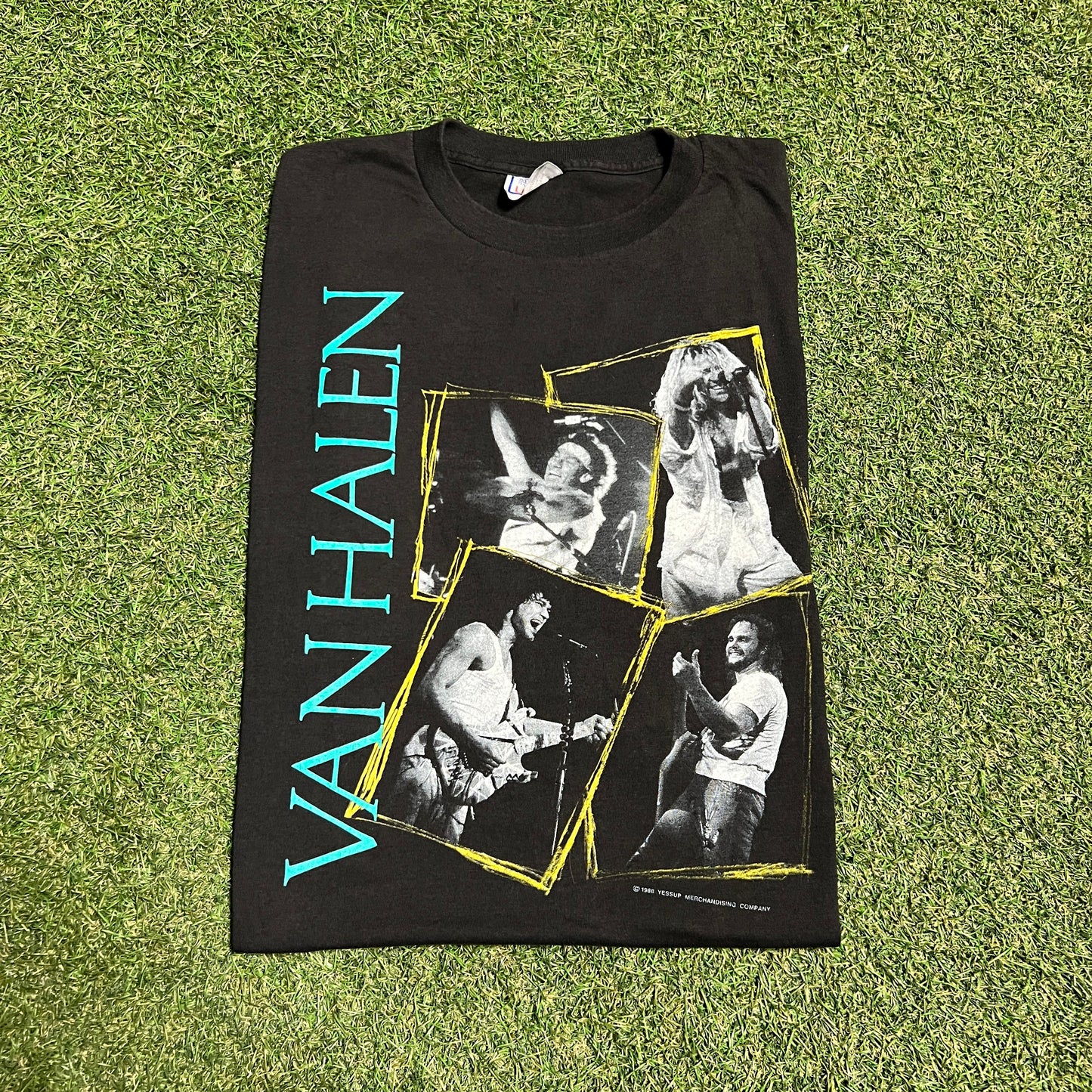 1988 Van Halen OU812 World Tour Black Tee Size XL USED v16049