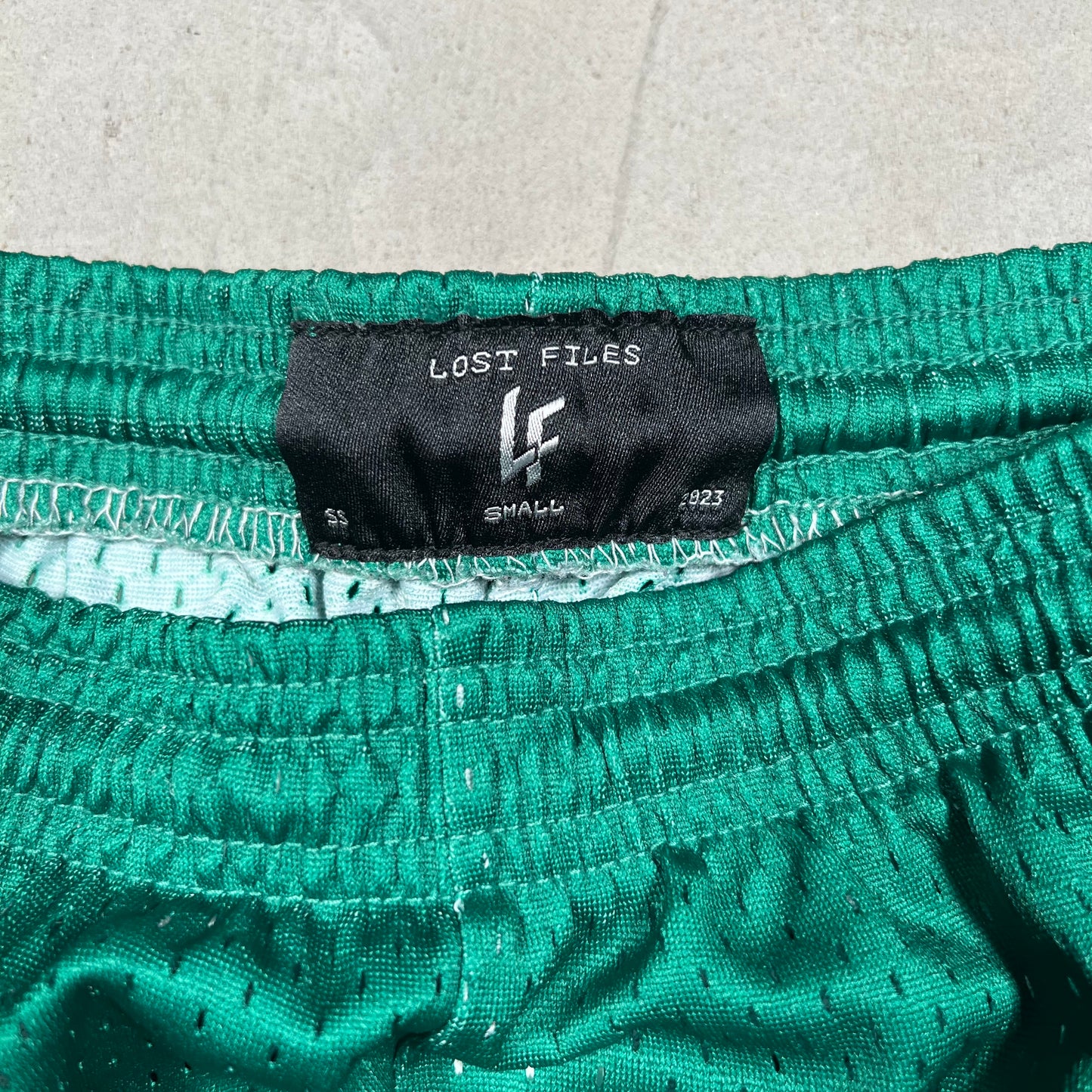 Lost Files Mesh Shorts Green "LFC" Size Small USED v19421