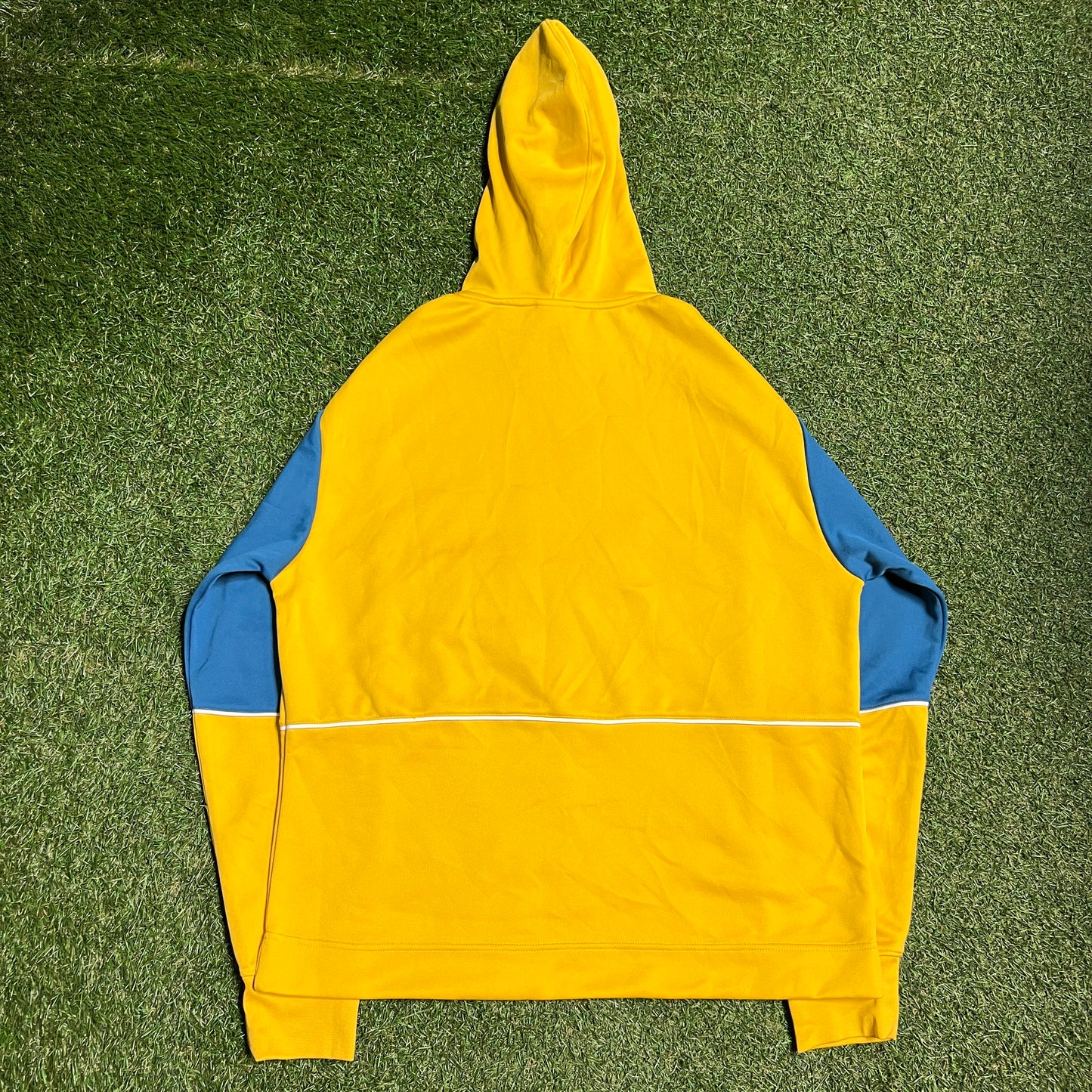 New Balance Blue Sleeves Yellow Hoodie Size Medium NEW v16026