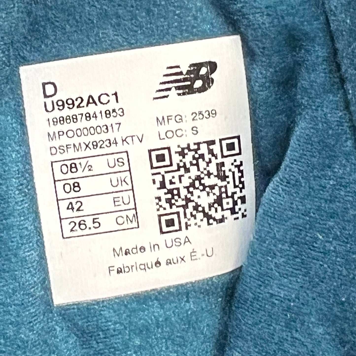 New Balance 992 MiUSA Action Bronson Digitalis Purprea (2025) Size 8.5 NEW s20121