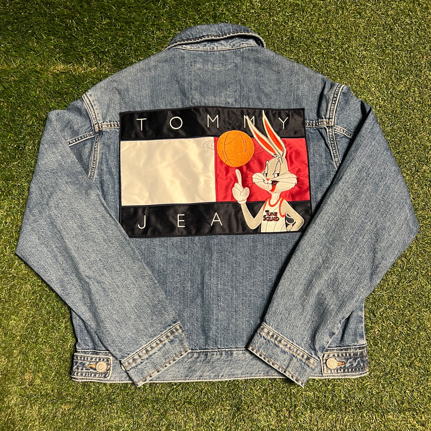 Tommy Hilfiger Space Jam Tune Squad Blue Jean Jacket Size Small NEW v16341