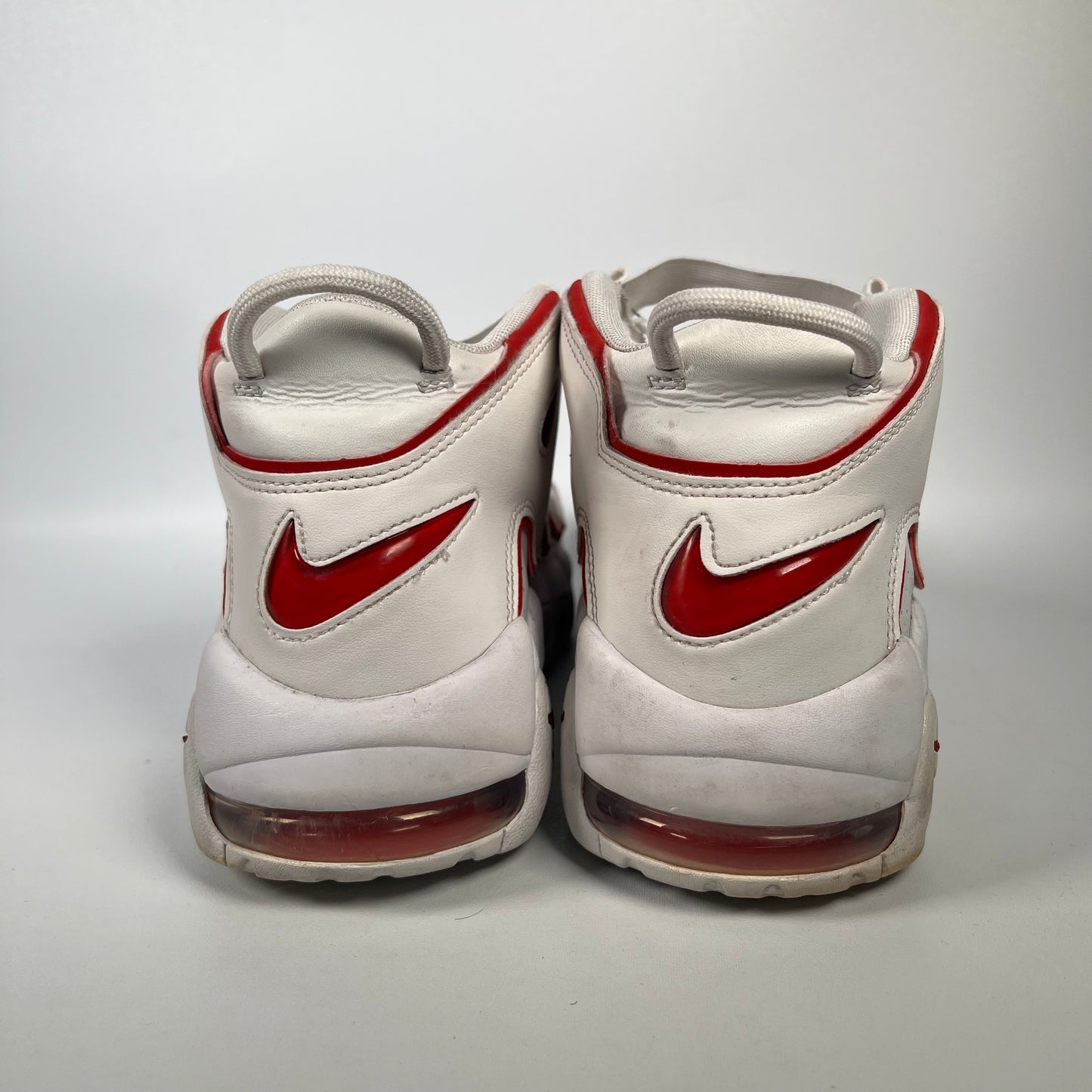 Nike Air More Uptempo White Varsity Red Outline (2021) Size 11 USED s18579