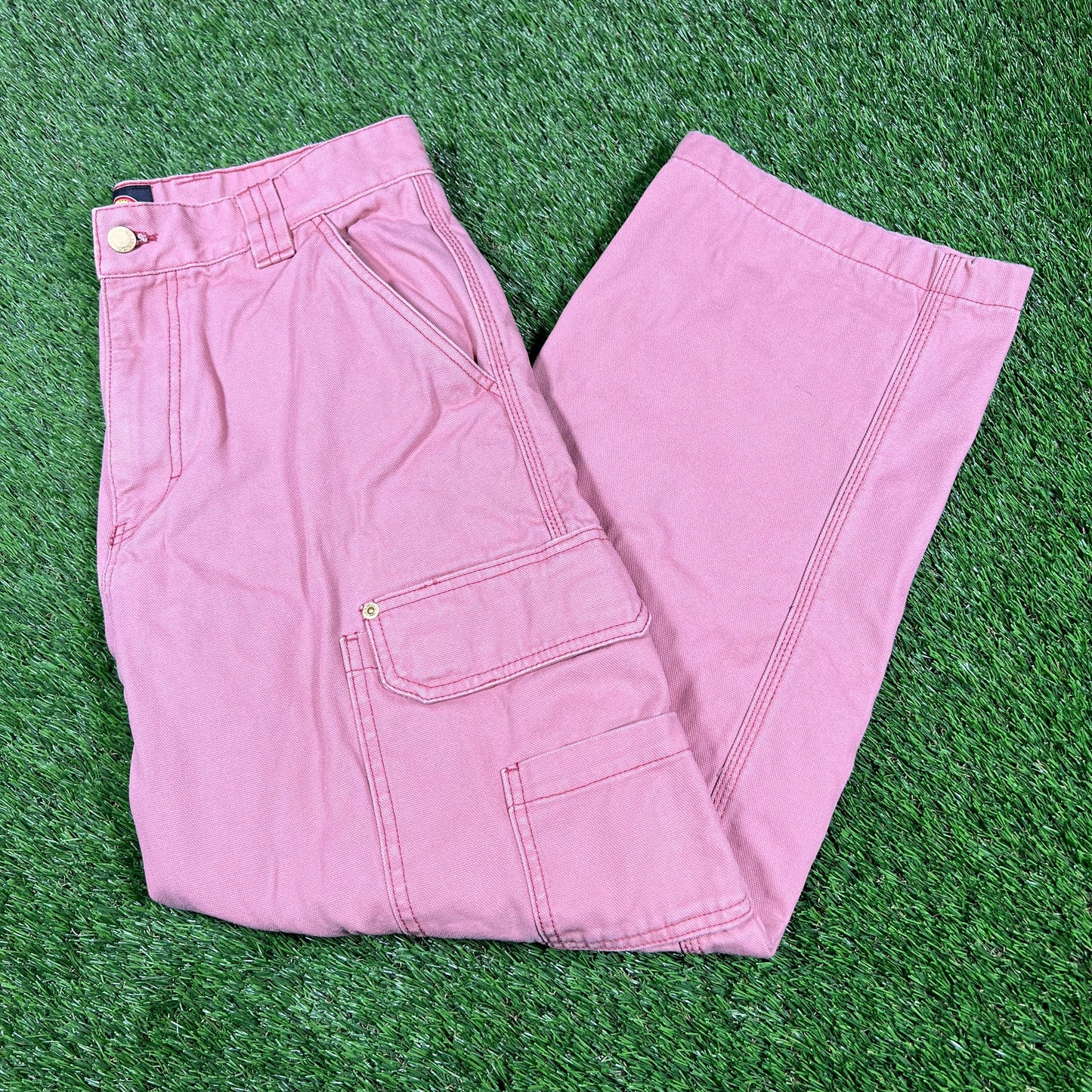 Supreme Dickies Flannel Lined Cargo Pant Pink (2024) Size 32 USED x14817