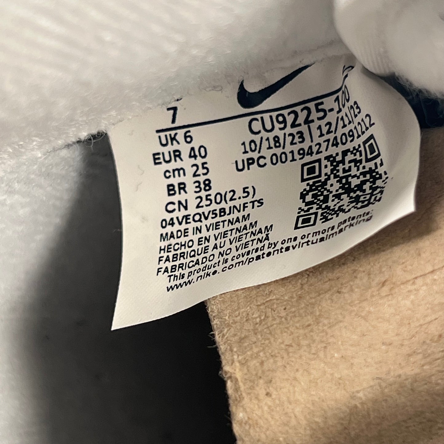 Nike Air Force 1 Supreme White (2020) Size 7 NEW s19571