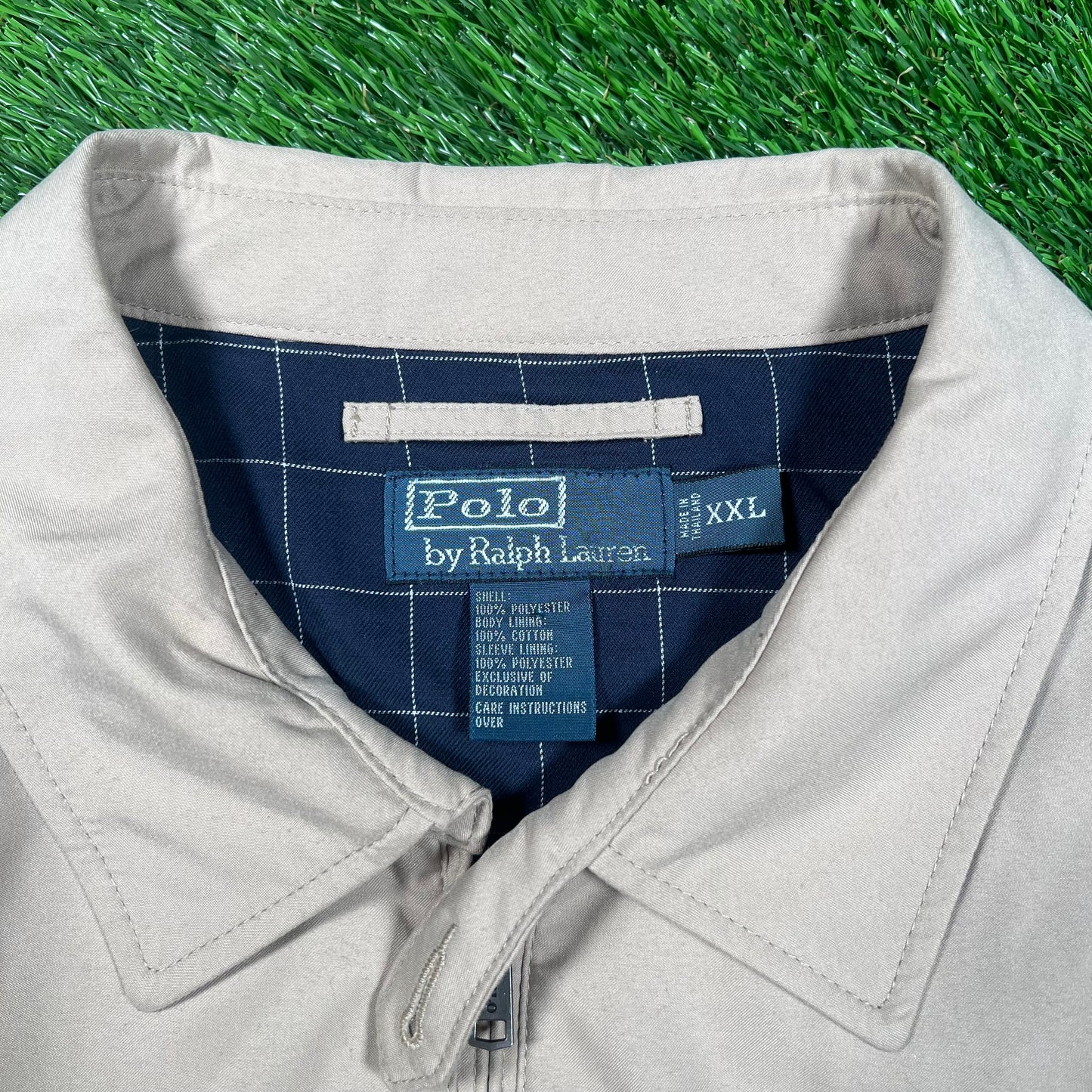 Y2K Polo Ralph Lauren Khaki Lightweight Jacket Size XXL USED v17999