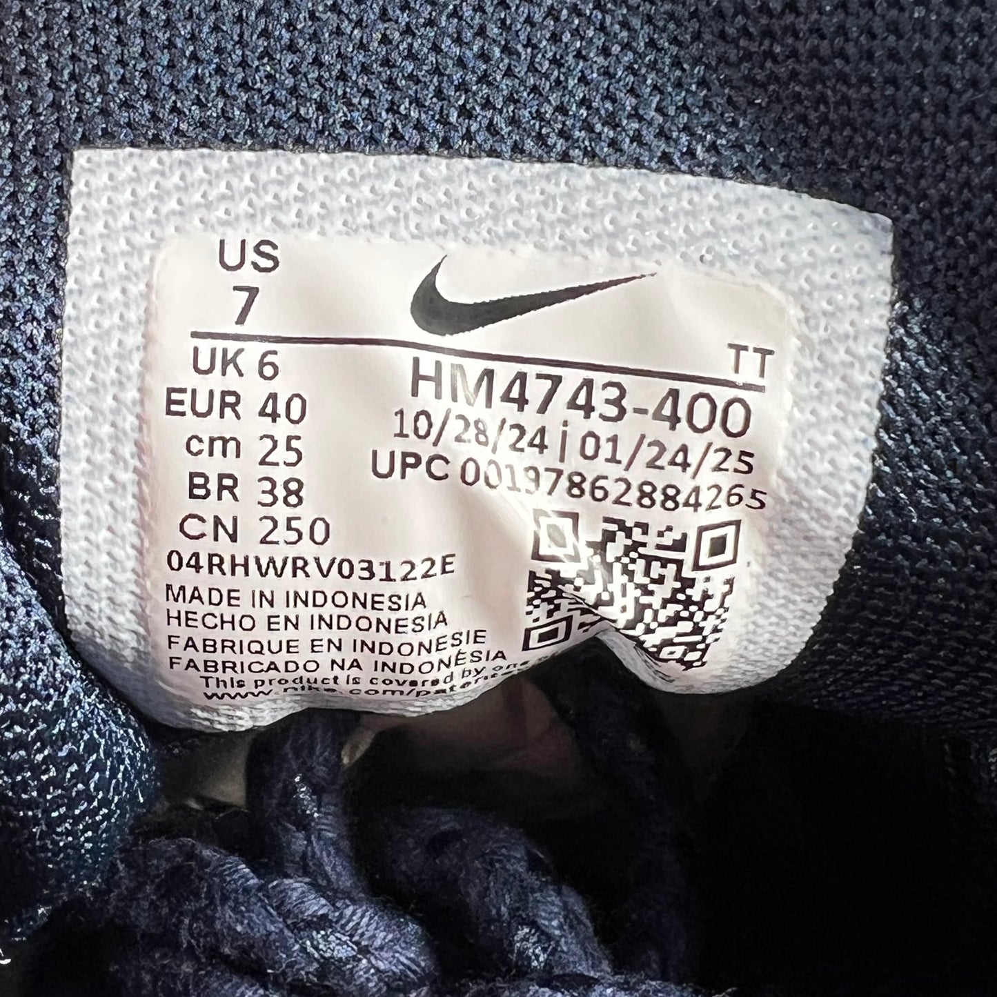 Nike x Levi's Air Max 95 Obsidian Size 7 NEW s17451