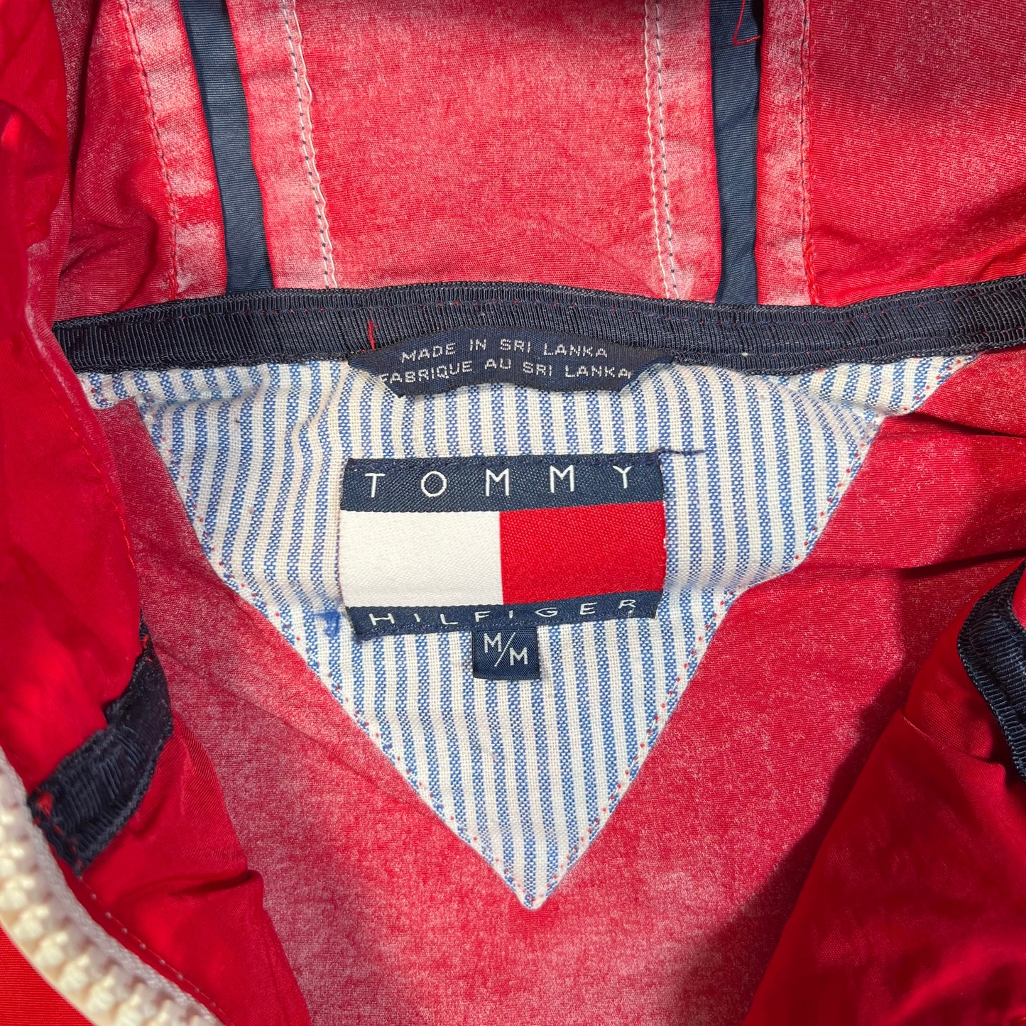 1990s Tommy Hilfiger Red Lightweight ZIp Up Jacket Size Medium USED v1885