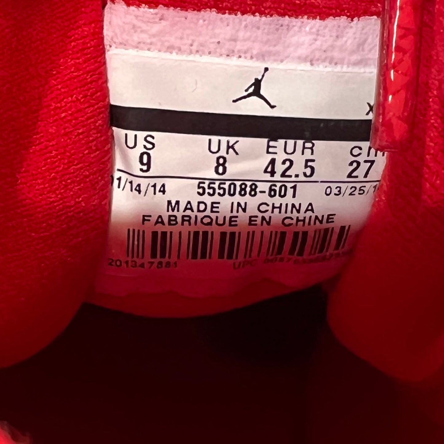 Jordan 1 High Gym Red (2014) Size 9 USED s20289