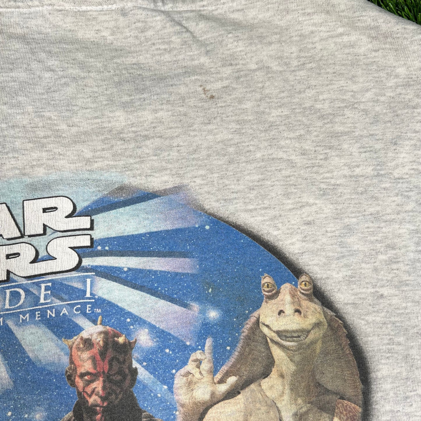 Y2K Star Wars Episode The Phantom Menace Grey Tee Size XL USED v16674