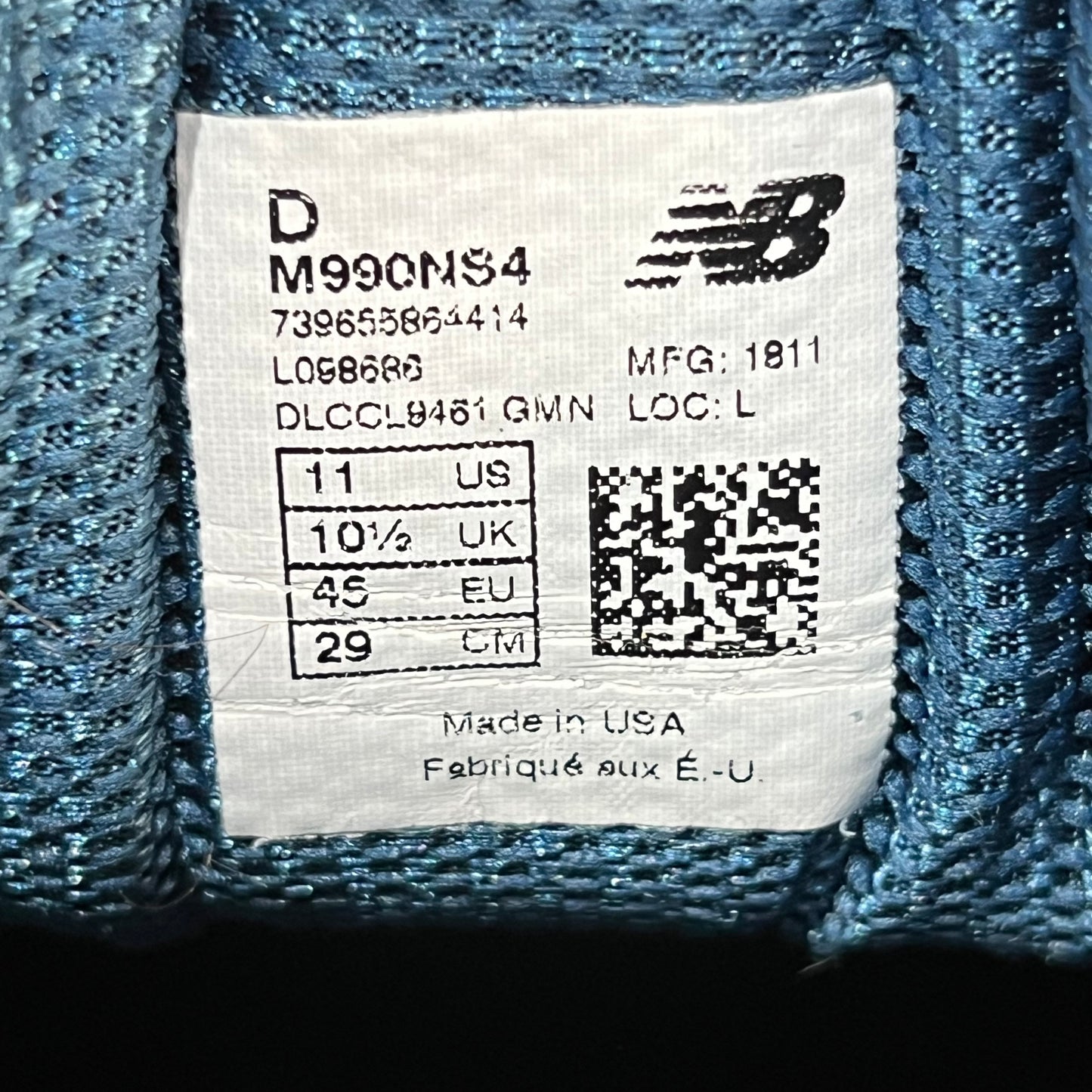 New Balance 990v4 North Sea (2018) Size 11 USED s18081