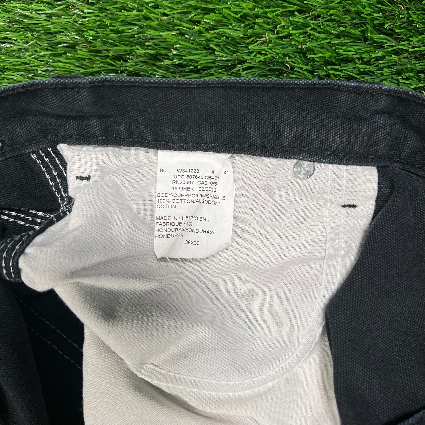 Y2K Dickies Workwear Black Canvas Pants Size 38x30 USED v18712