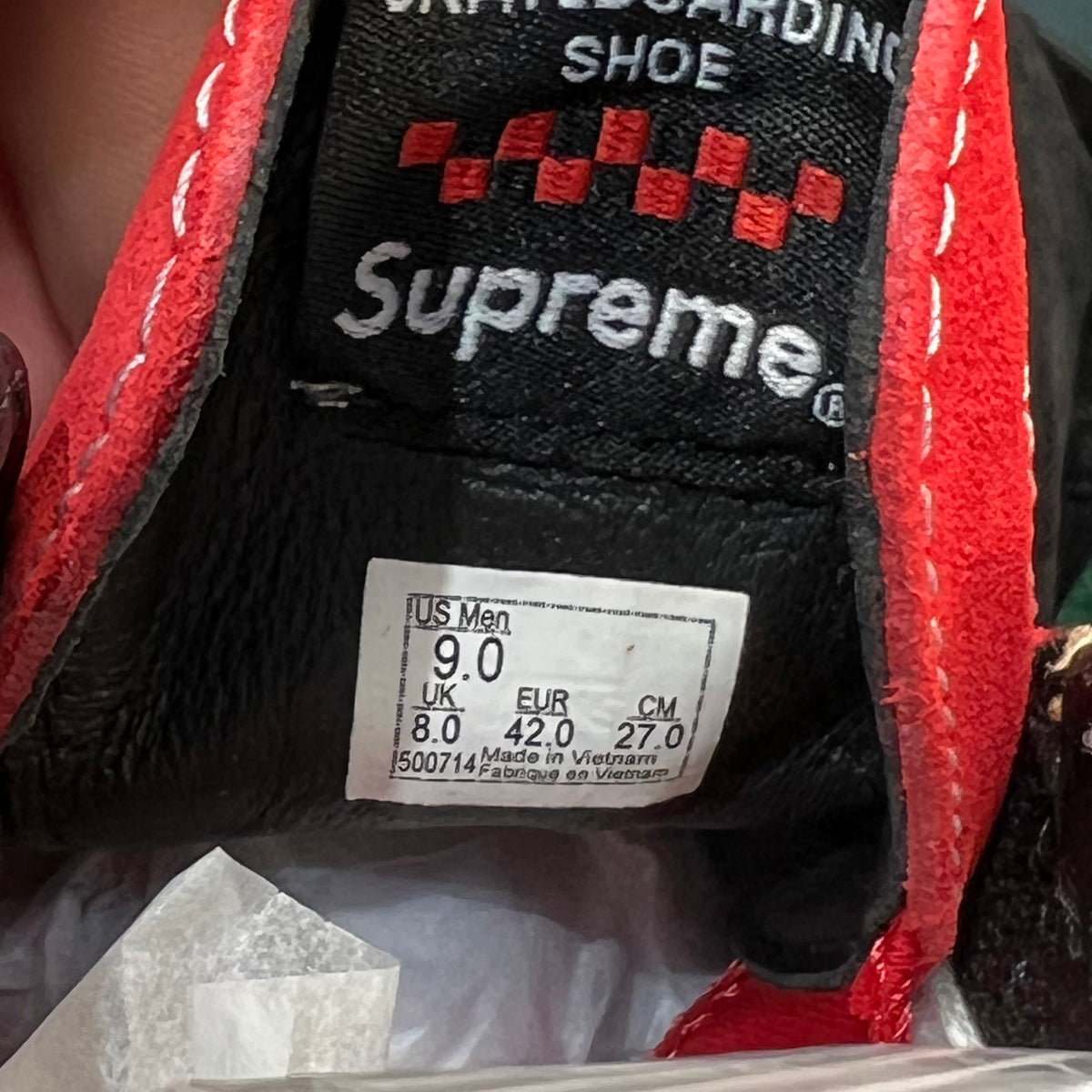 Vans Skate Grosso Mid Supreme Monogram S Logo Red (2021) Size 9 NEW s20228