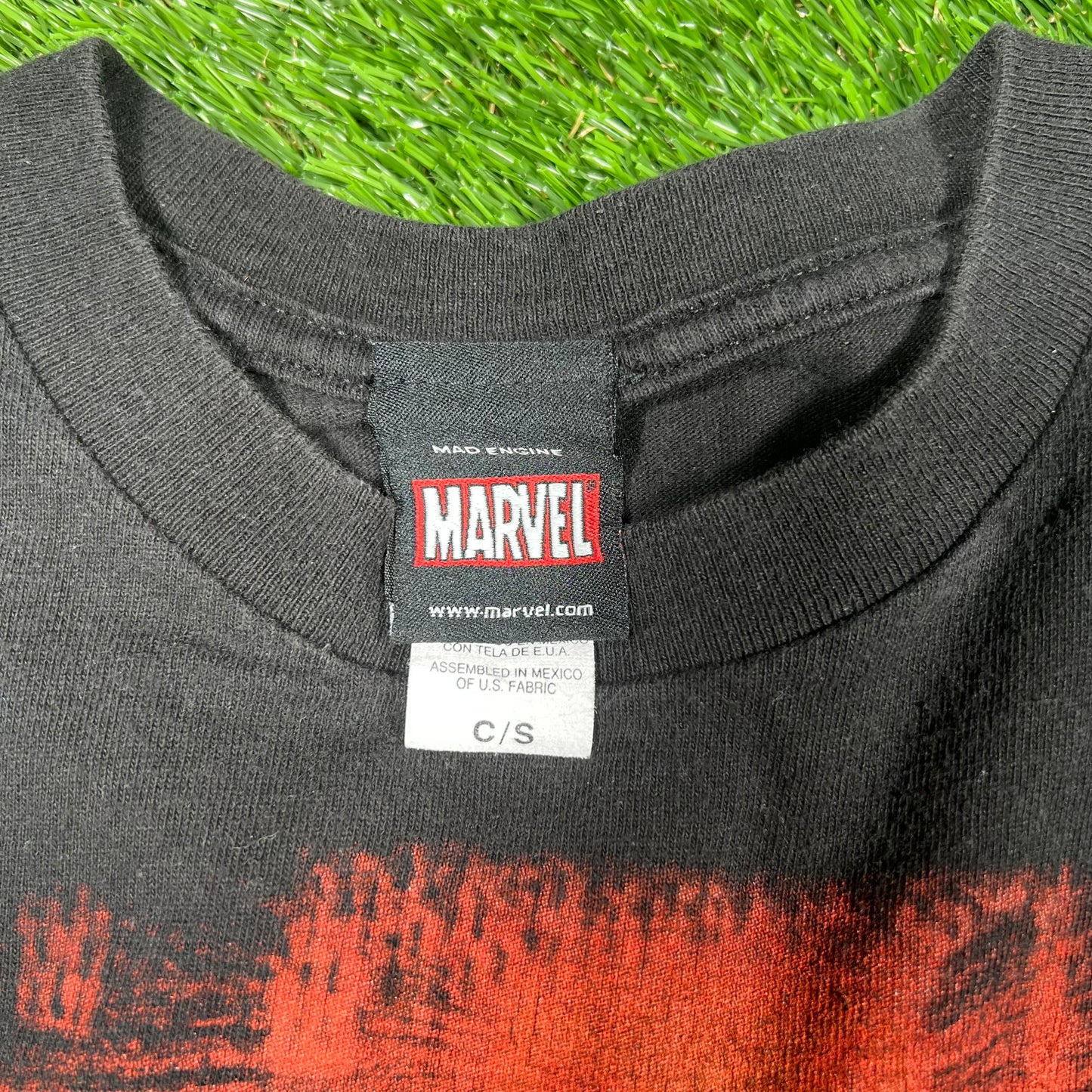 Y2K Marvel Ghostrider Black Tee Size Small USED v16878