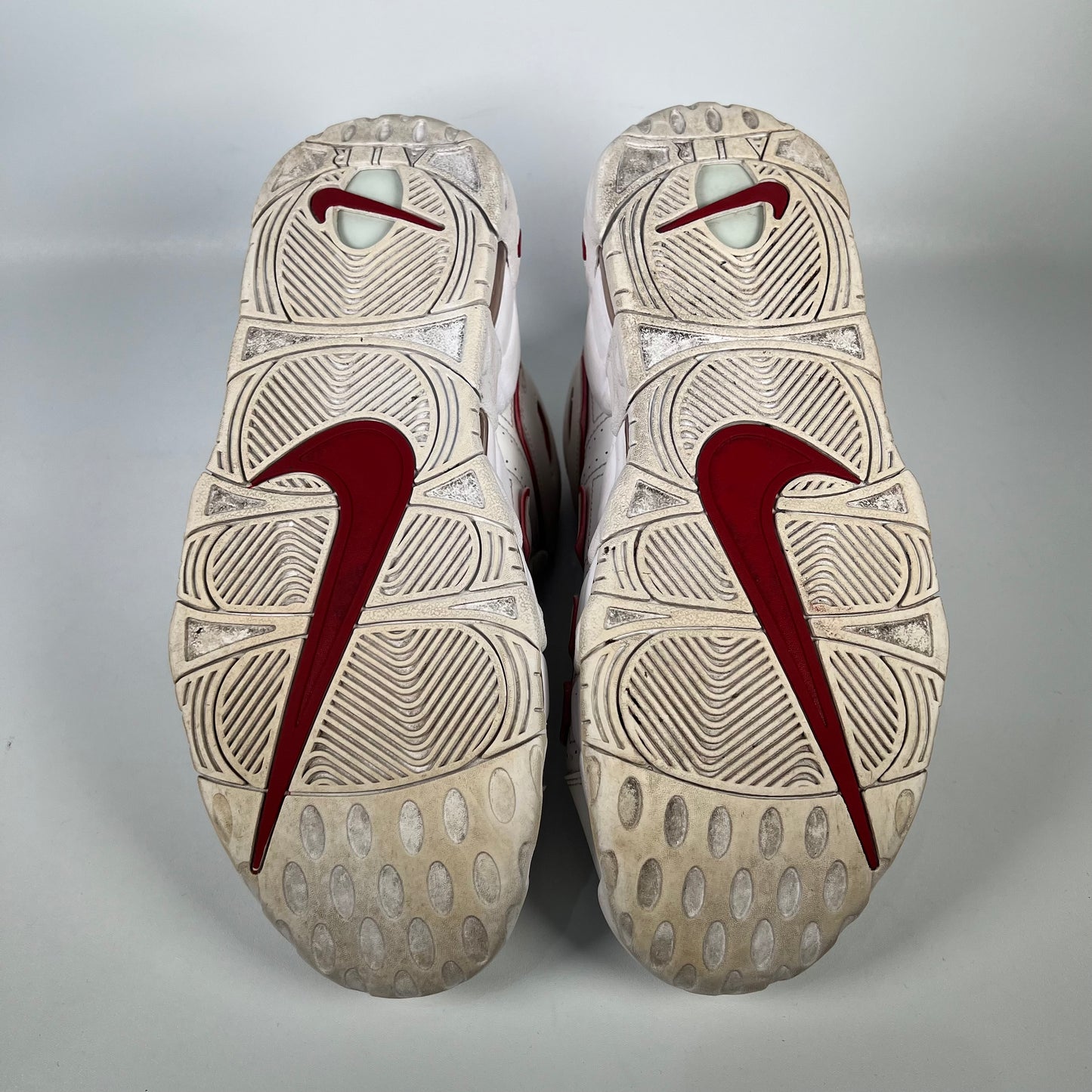 Nike Air More Uptempo White Varsity Red Outline (2021) Size 11 USED s18579