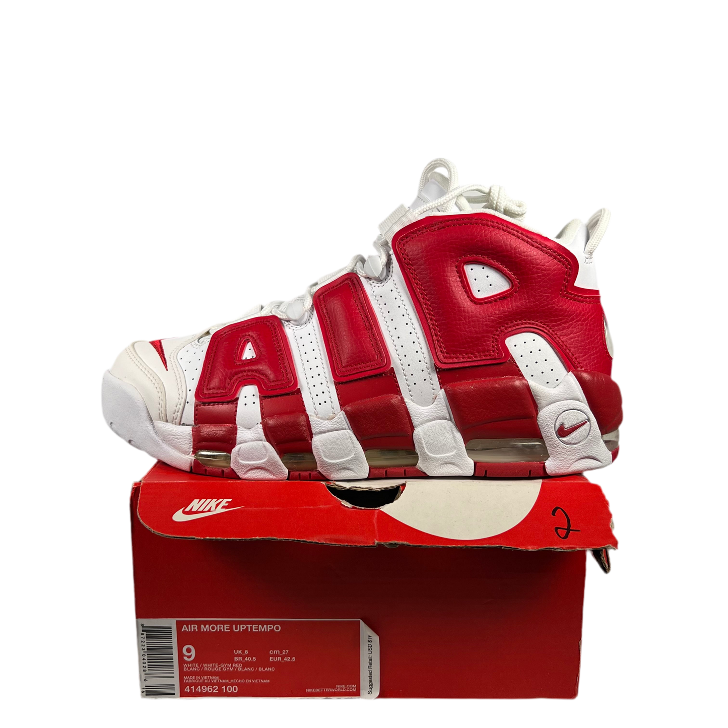 Nike Air More Uptempo Varsity Red (2016) Size 9 NEW s18572