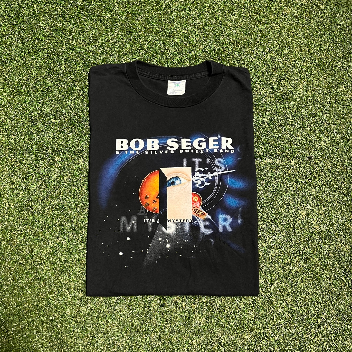 1998 Bob Seger Its a Mystery Black Tee Size Large USED v16136
