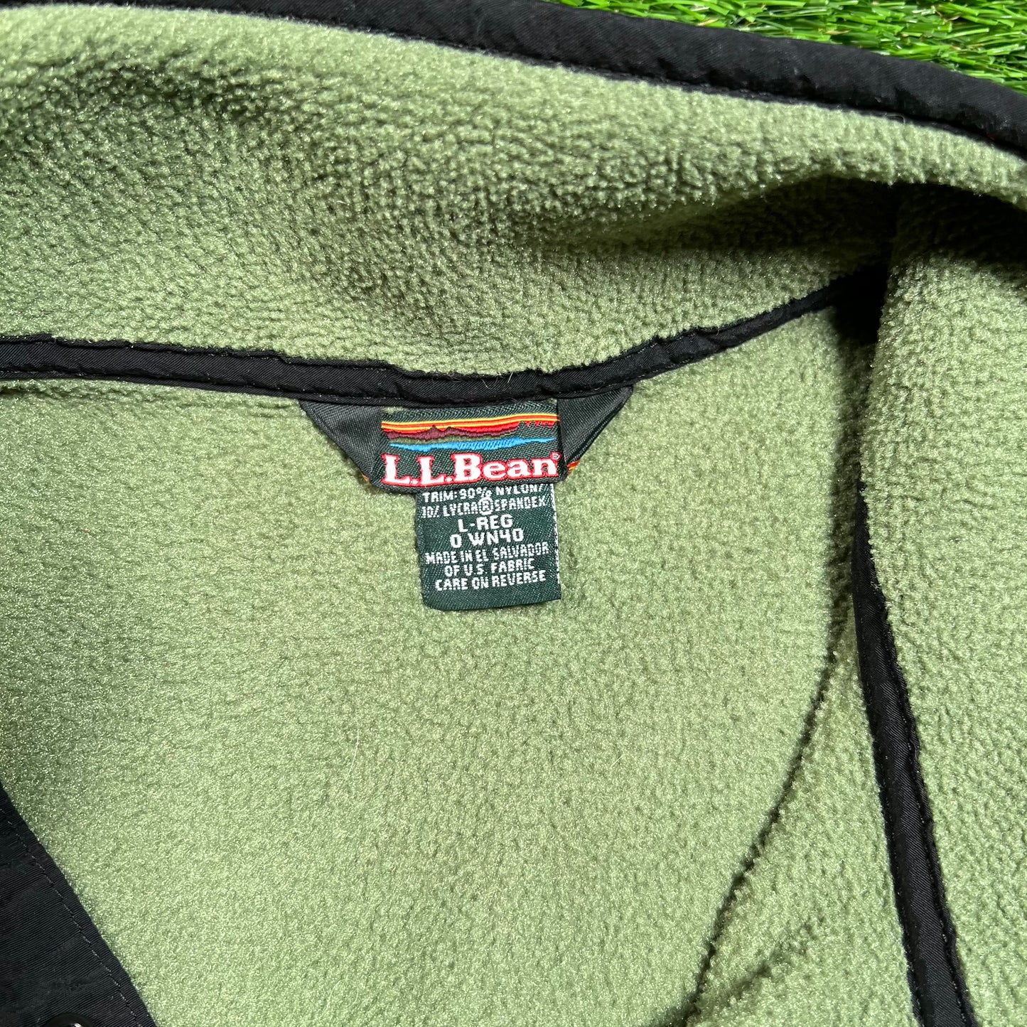 1990s LL Bean Green Fleece Pull Over Size Small USED v18336