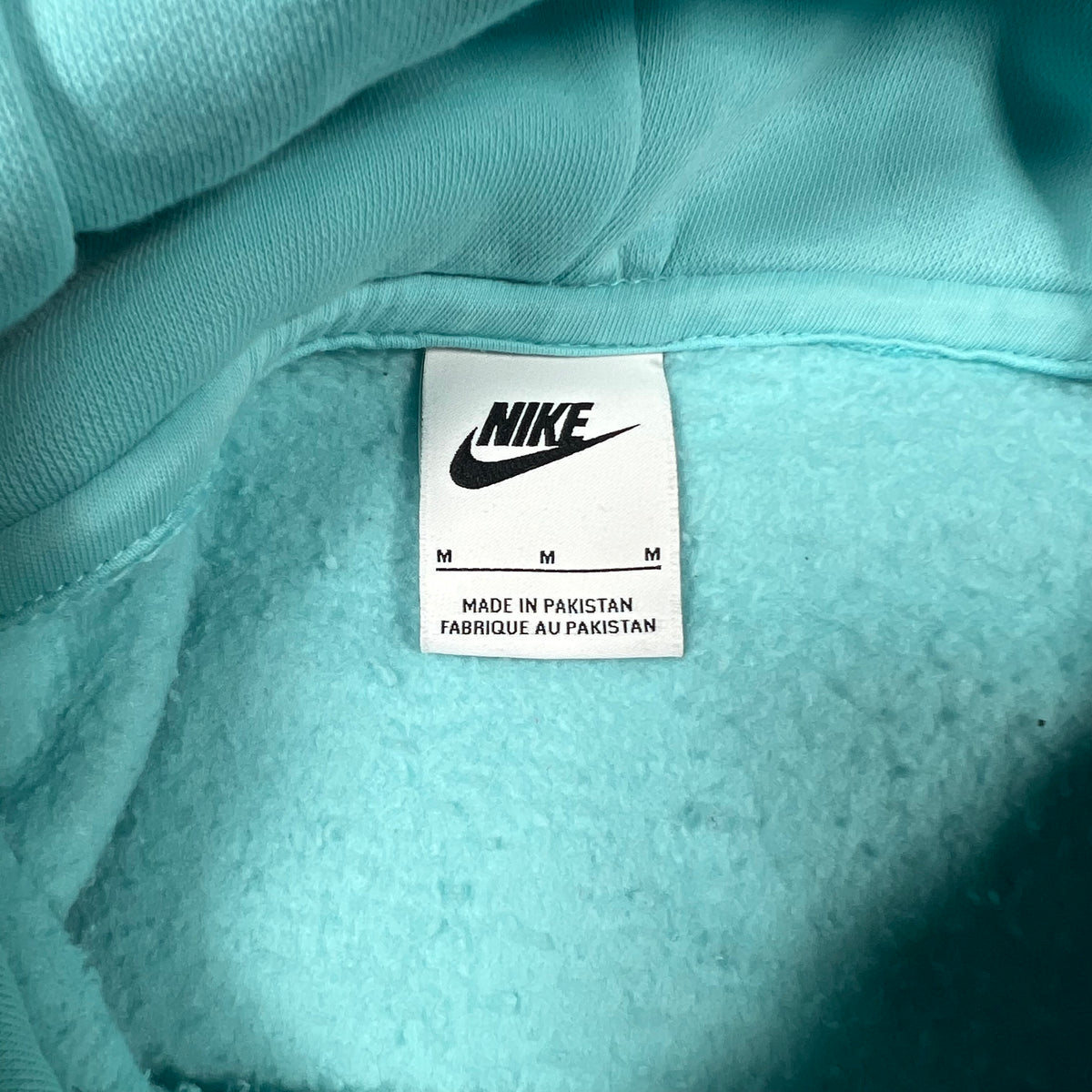 Nike Small Neck Check Light Blue Hoodie Size Medium USED v16985