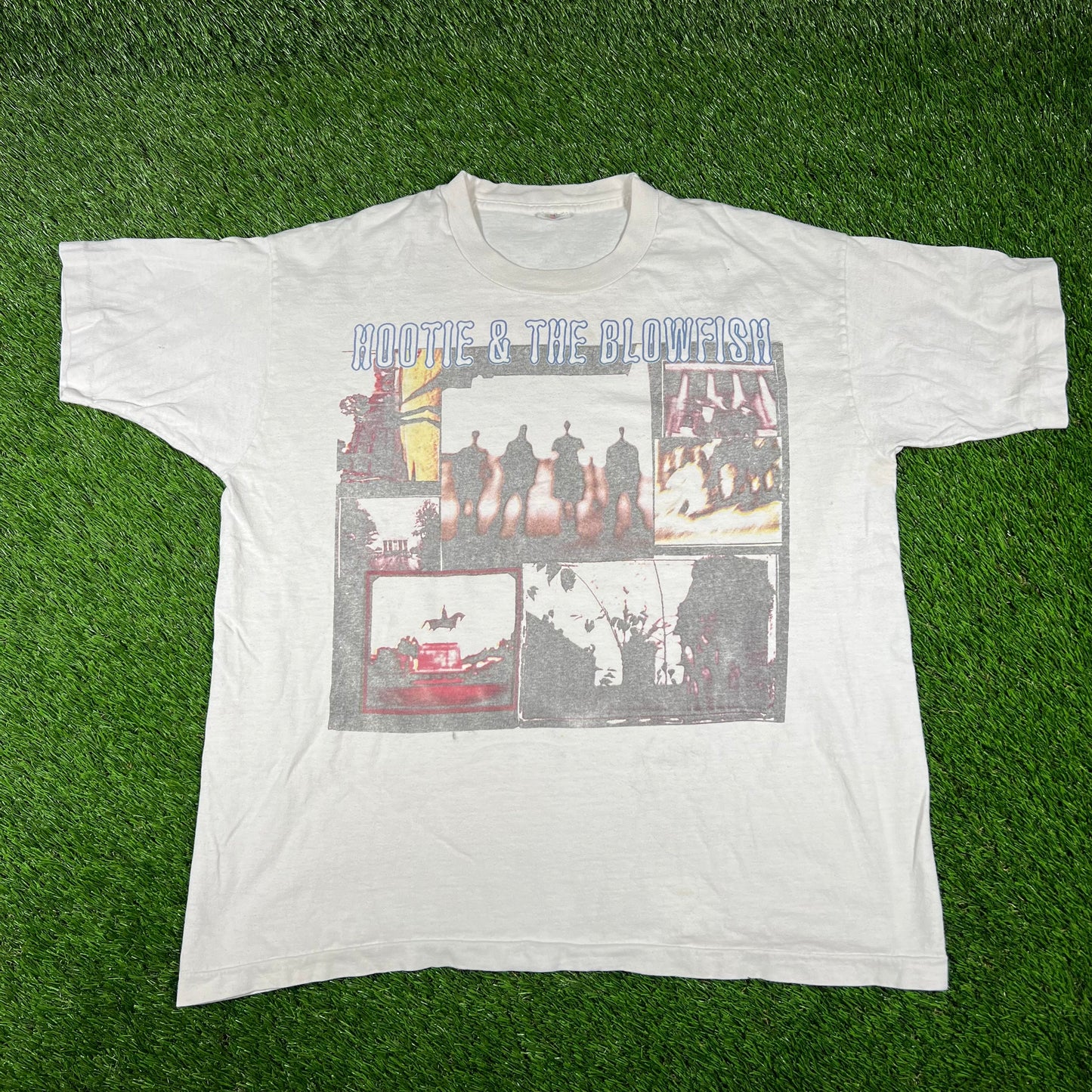 1995 Hootie & The Blowfish Cracked Rear View Tour White Tee Size Large USED v16788