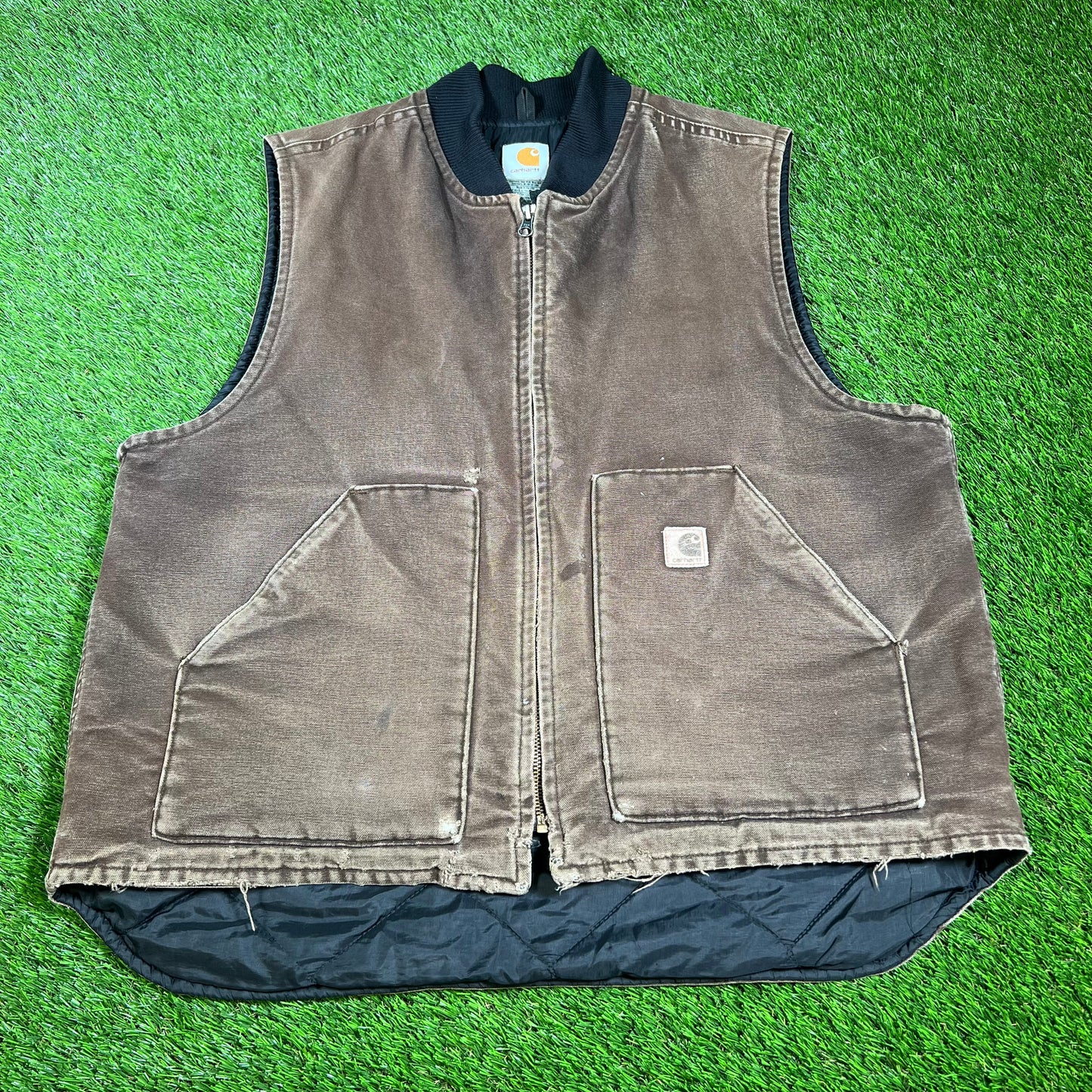 1990s Carhartt Brown Vest Size XL USED v16569