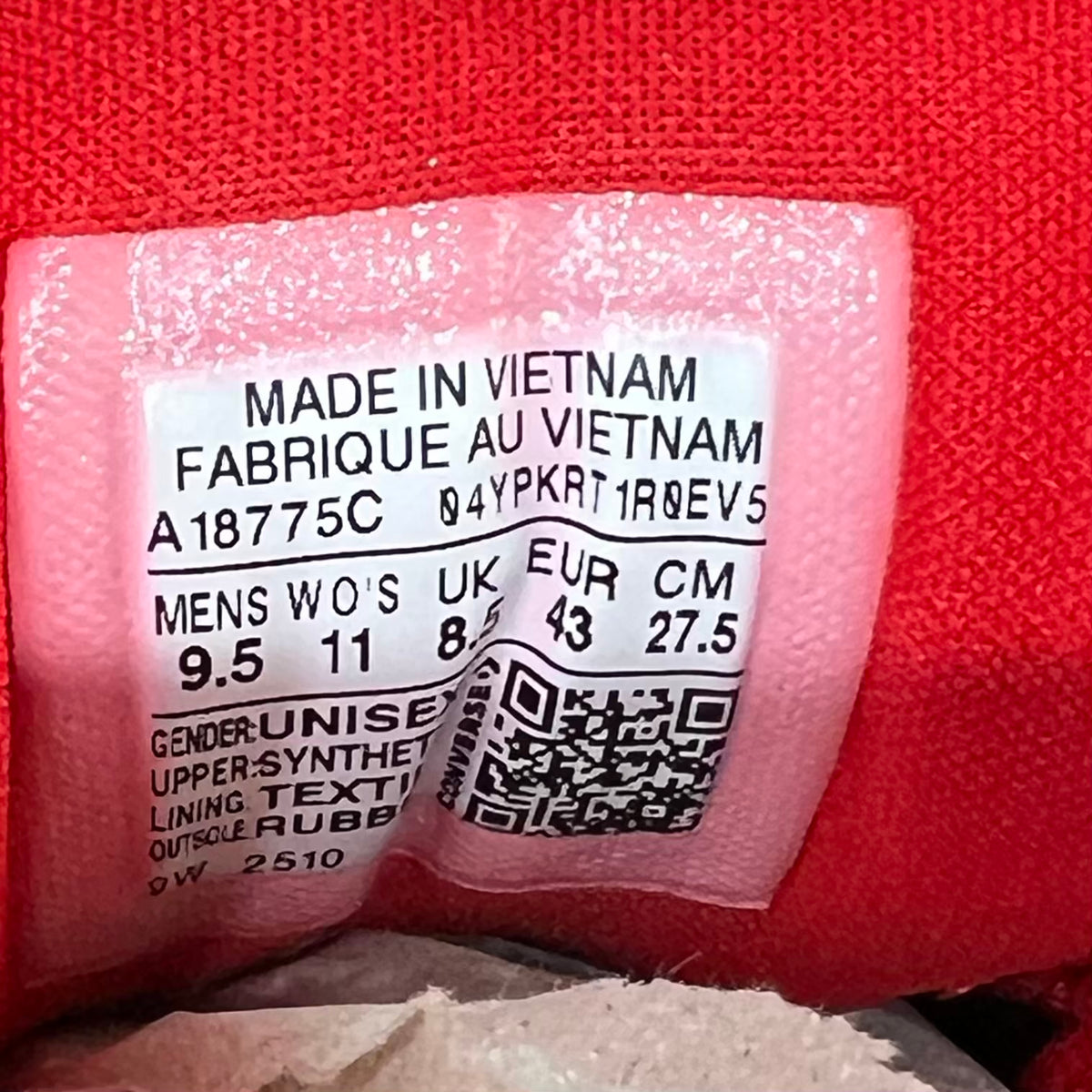 Converse Shai 001 Winter Red (2025) Size 9.5 NEW s23712