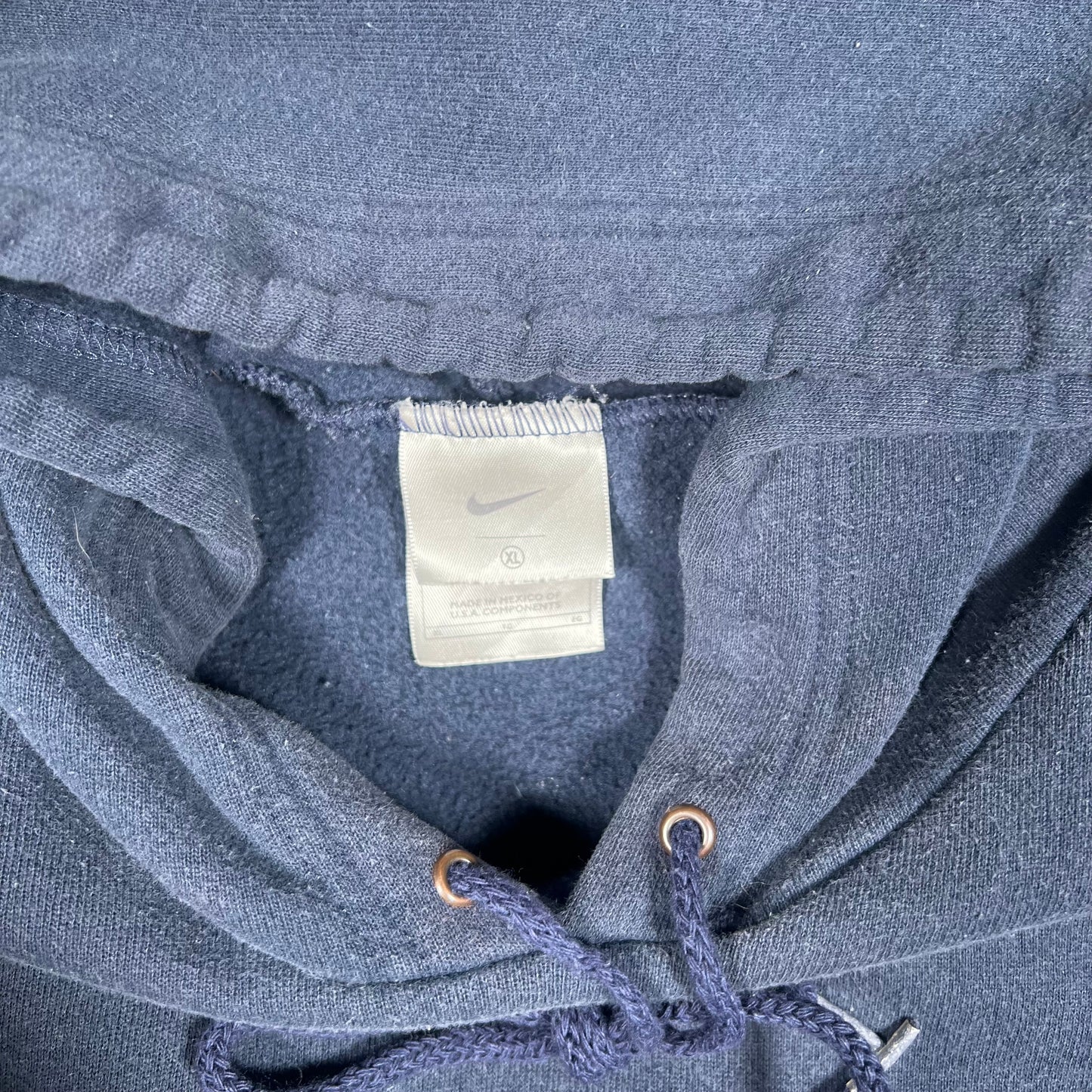 Y2K Nike Center Swoosh Navy Hoodie Size XL USED v19059