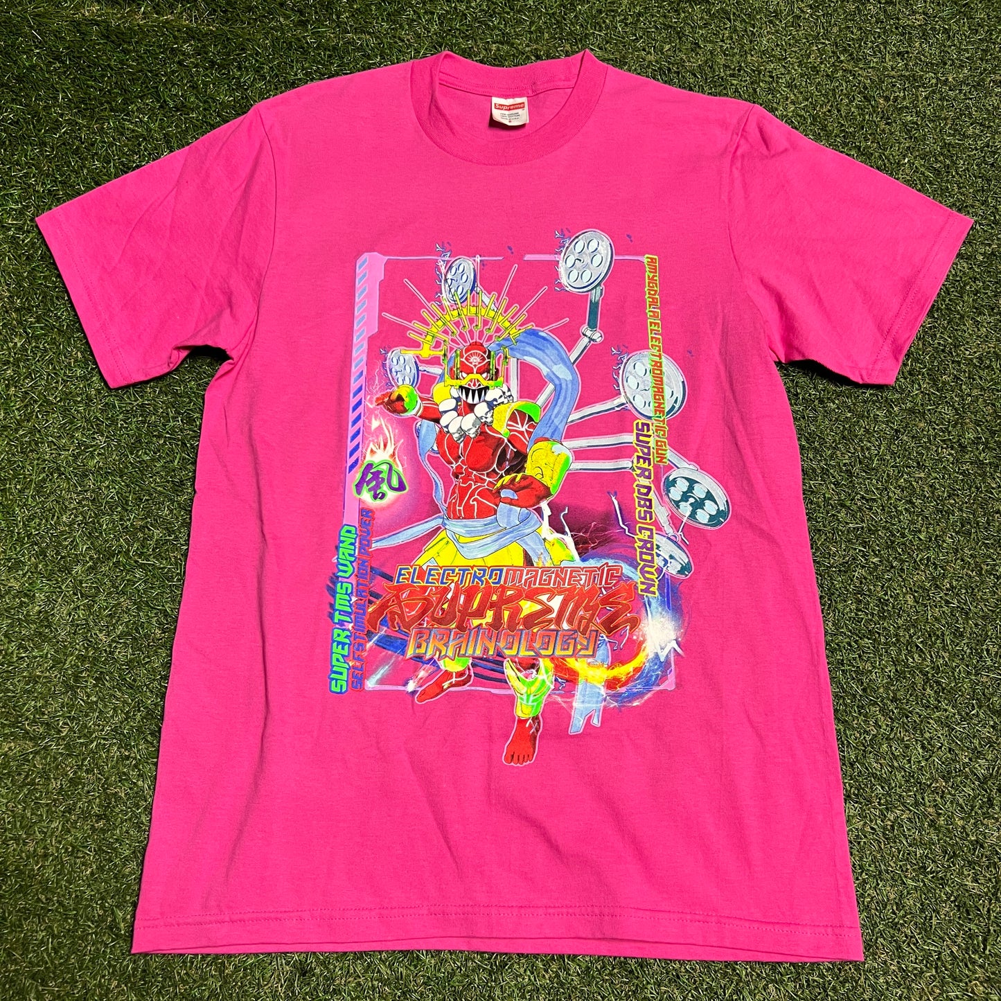 Supreme Pink Electromagnetic Tee Size Small USED x13863