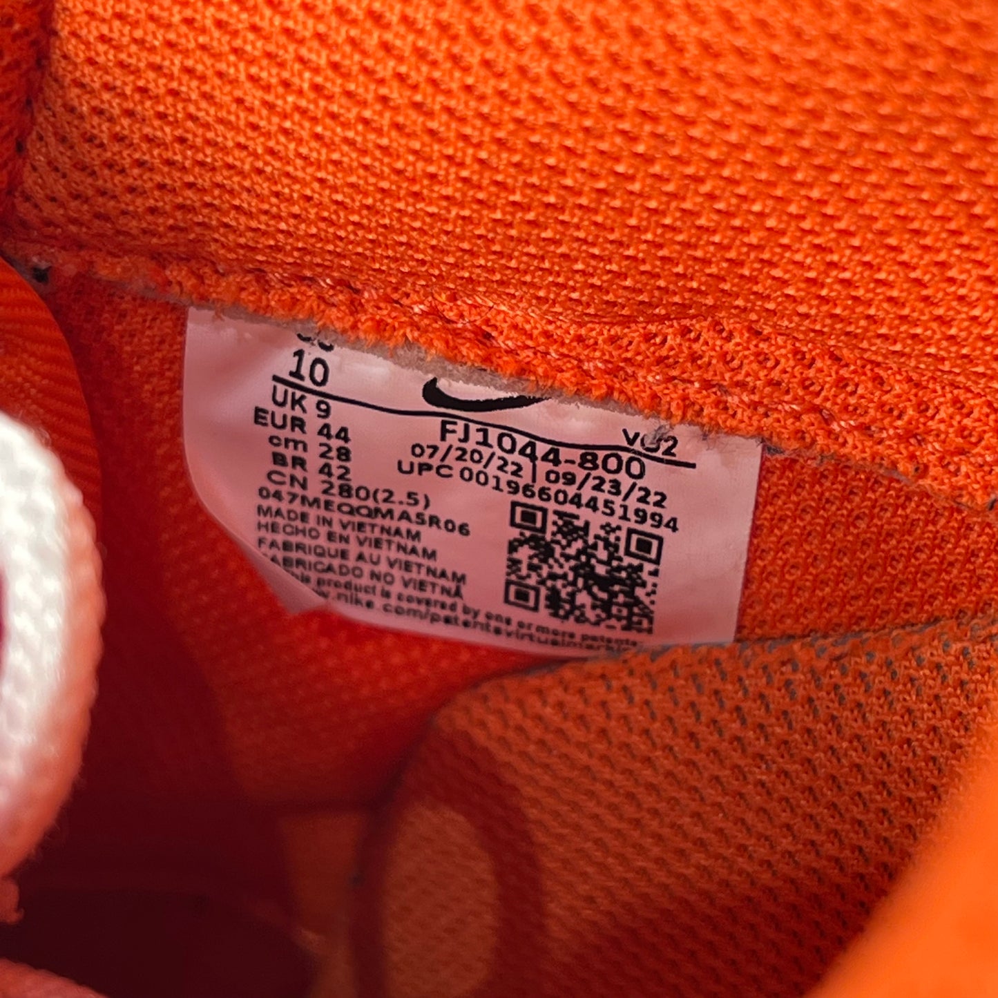 Nike Air Force One Orange Jewel (2023) Size 10 USED S17375