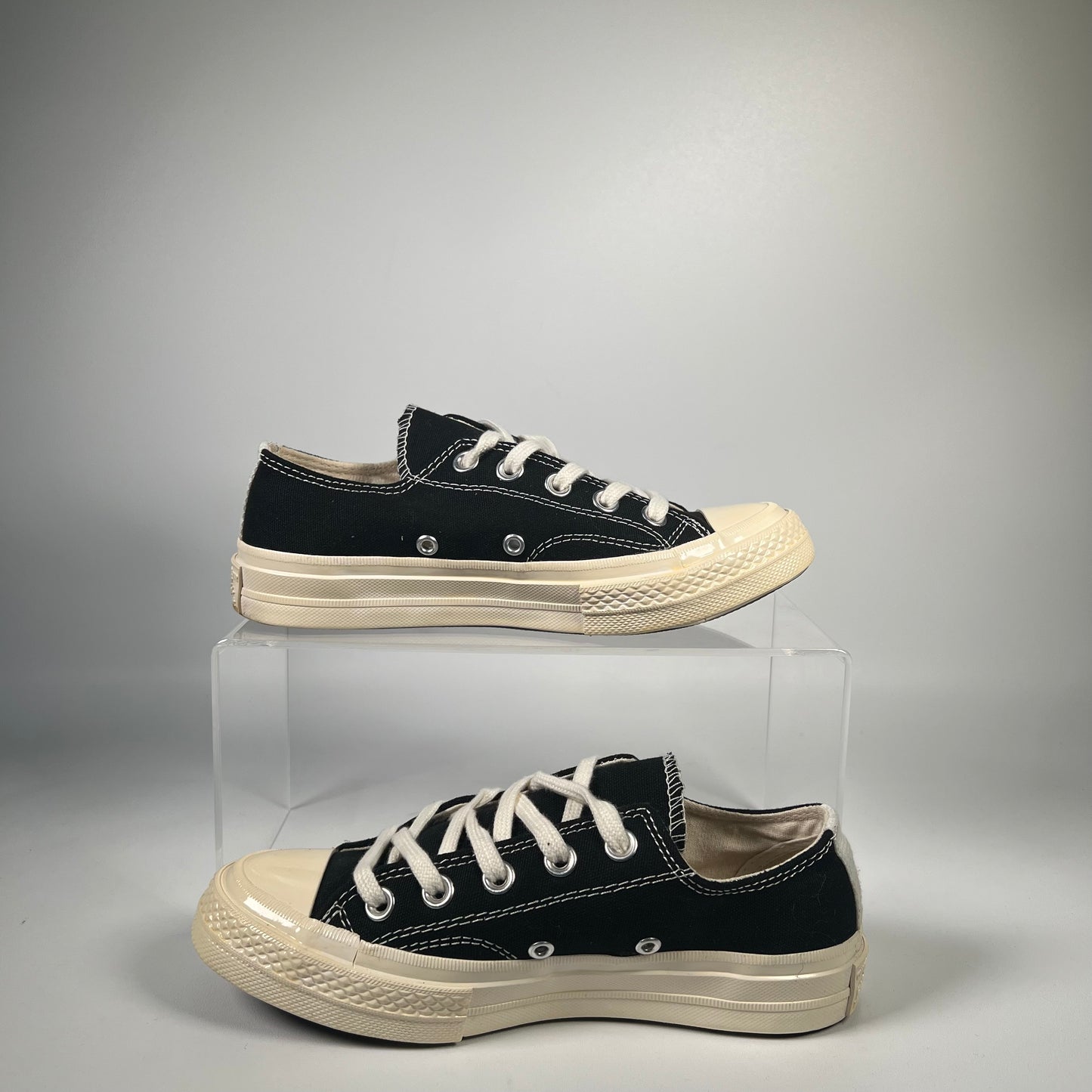 Converse CDG Black Low Top Size 3.5 USED s18389