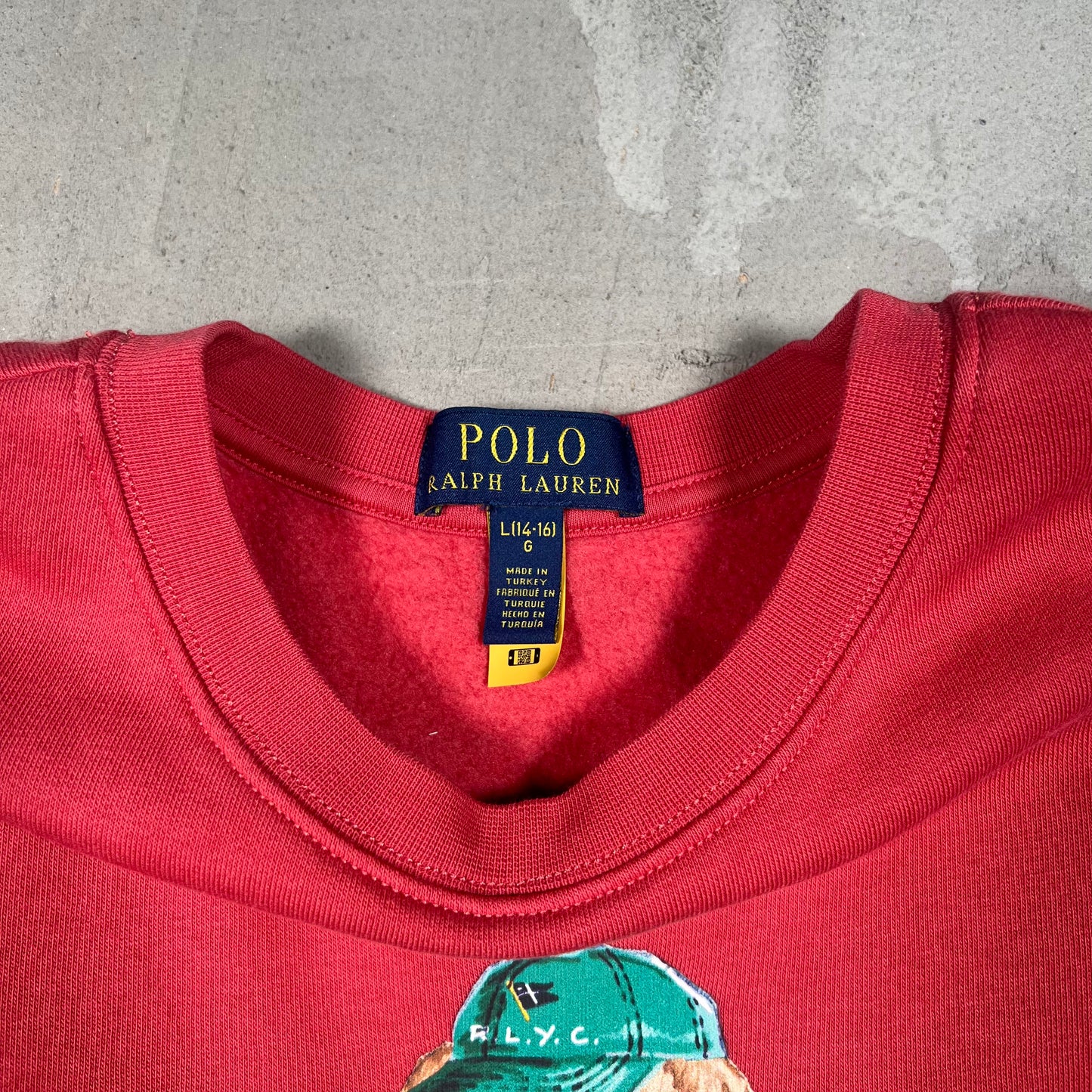 Polo Ralph Lauren Nantucket Bear Pink Crewneck Size Small USED v19053